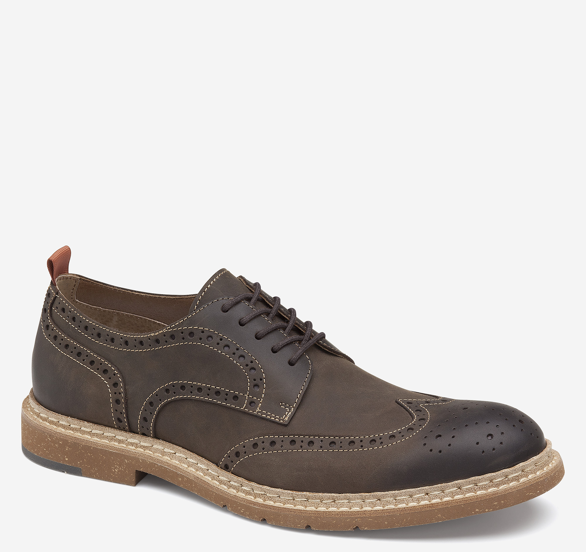 Johnston & Murphy Men's Pearce Wingtip Shoe - Brown Oiled Full Grain