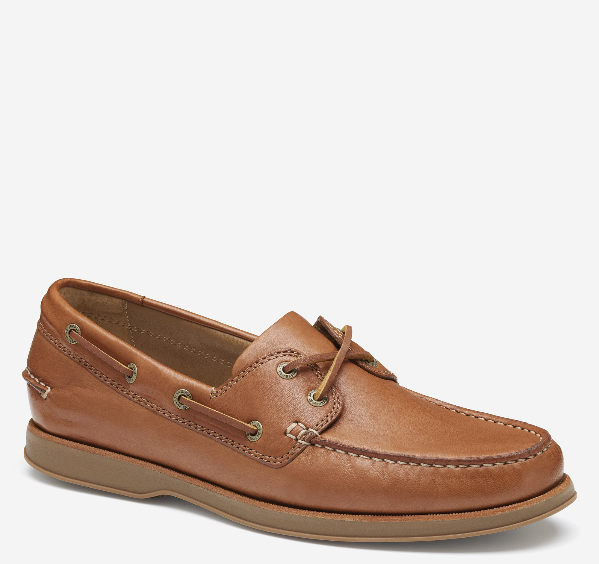 Johnston & Murphy Men's Monaco 2-Eye Boat Shoe - Tan Glove Leather - Size 10 - M