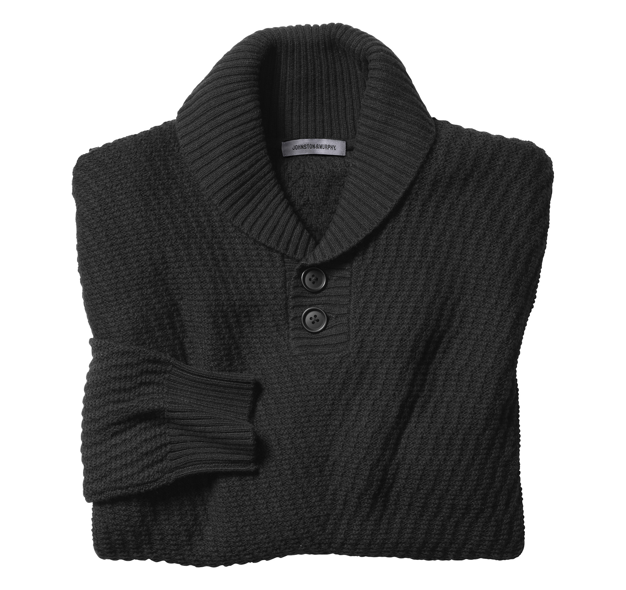 Textured Shawl-Collar Sweater