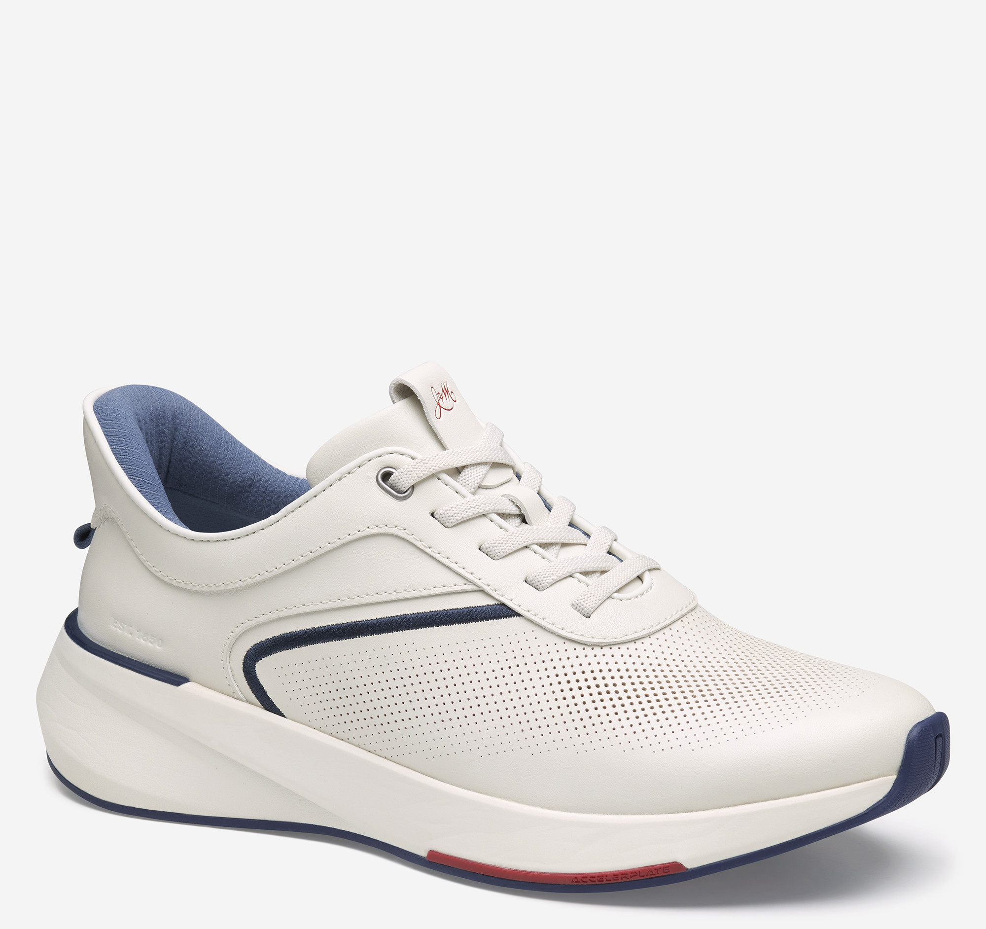 Johnston & Murphy Men's Surge U-Throat - White Full-Grain Leather - Size 9 - M