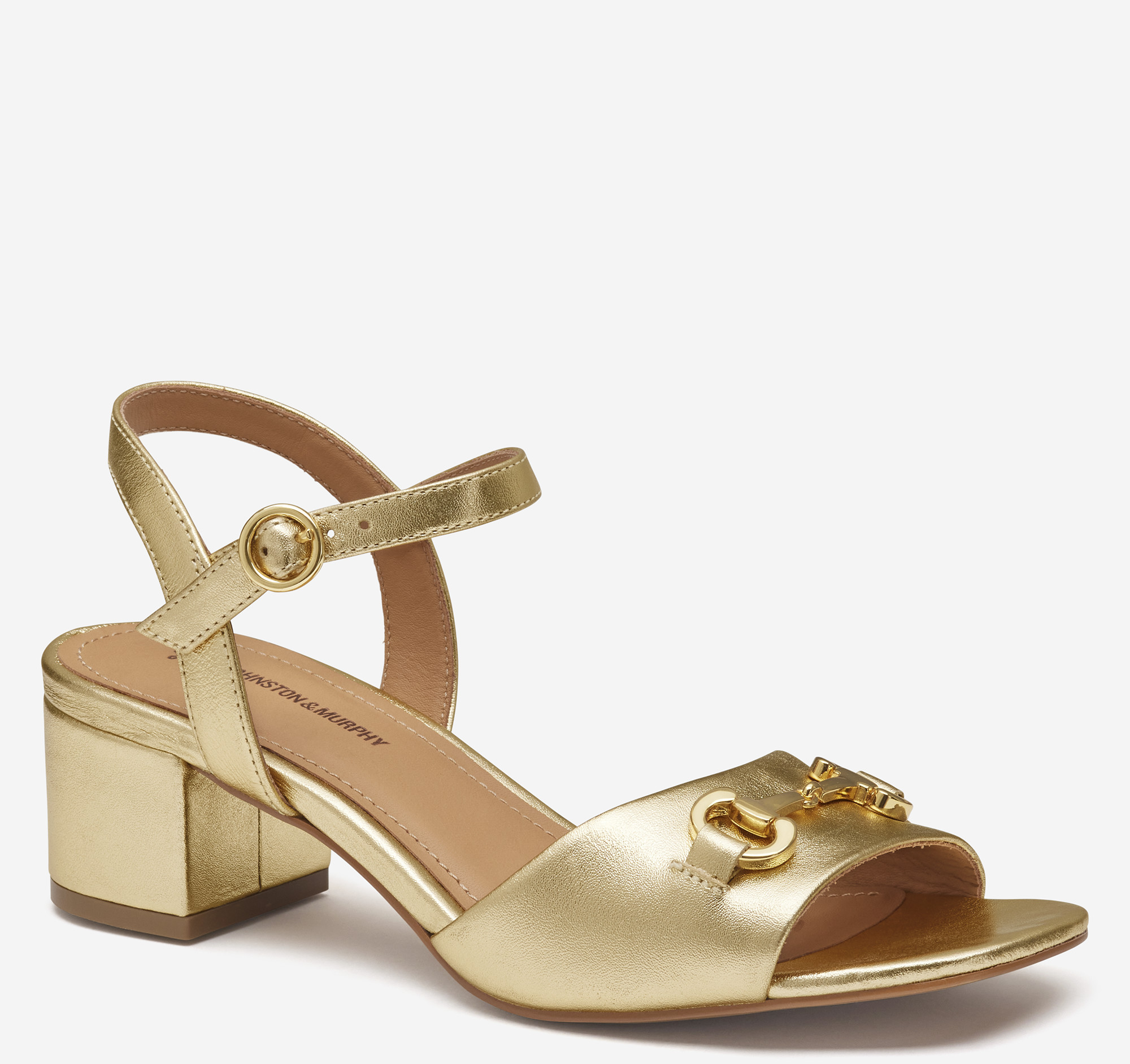 johnston & murphy Edith Bit Sandal Gold Metallic Sheepskin Outlet