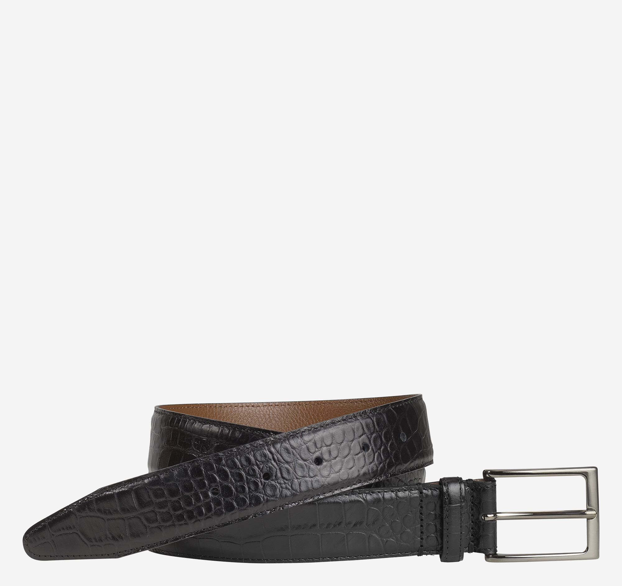 Download Croc-Embossed Leather Belt | Johnston & Murphy