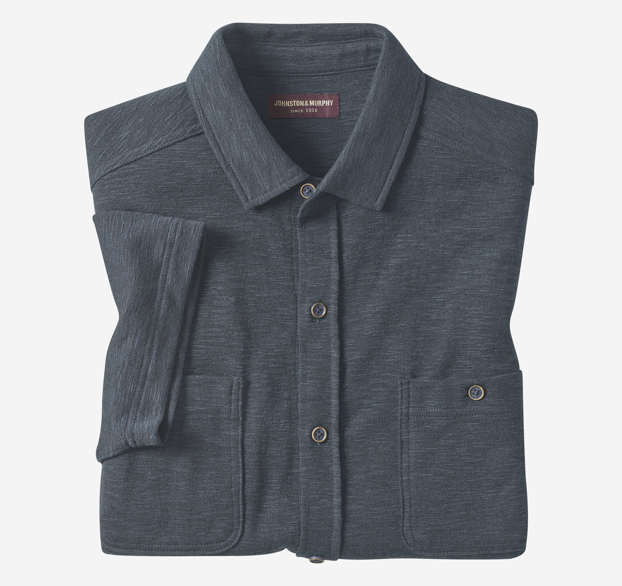 Johnston & Murphy Double Pocket Knit Shirt Navy Sale | Clothing
