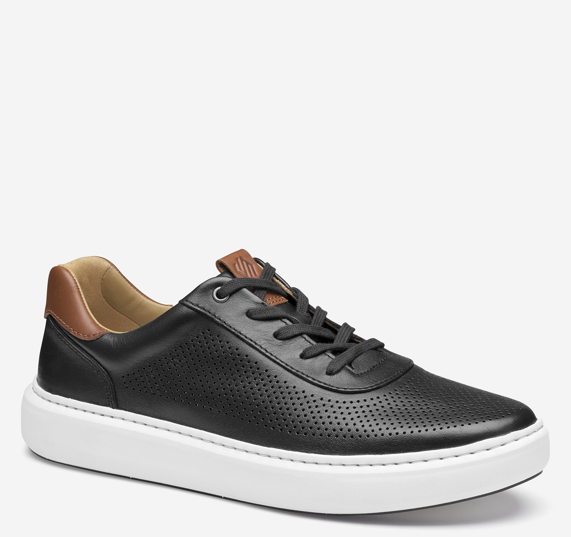 Johnston & Murphy Men's Anders Perfed U-Throat - Black Full-Grain Leather - Size 8 - M