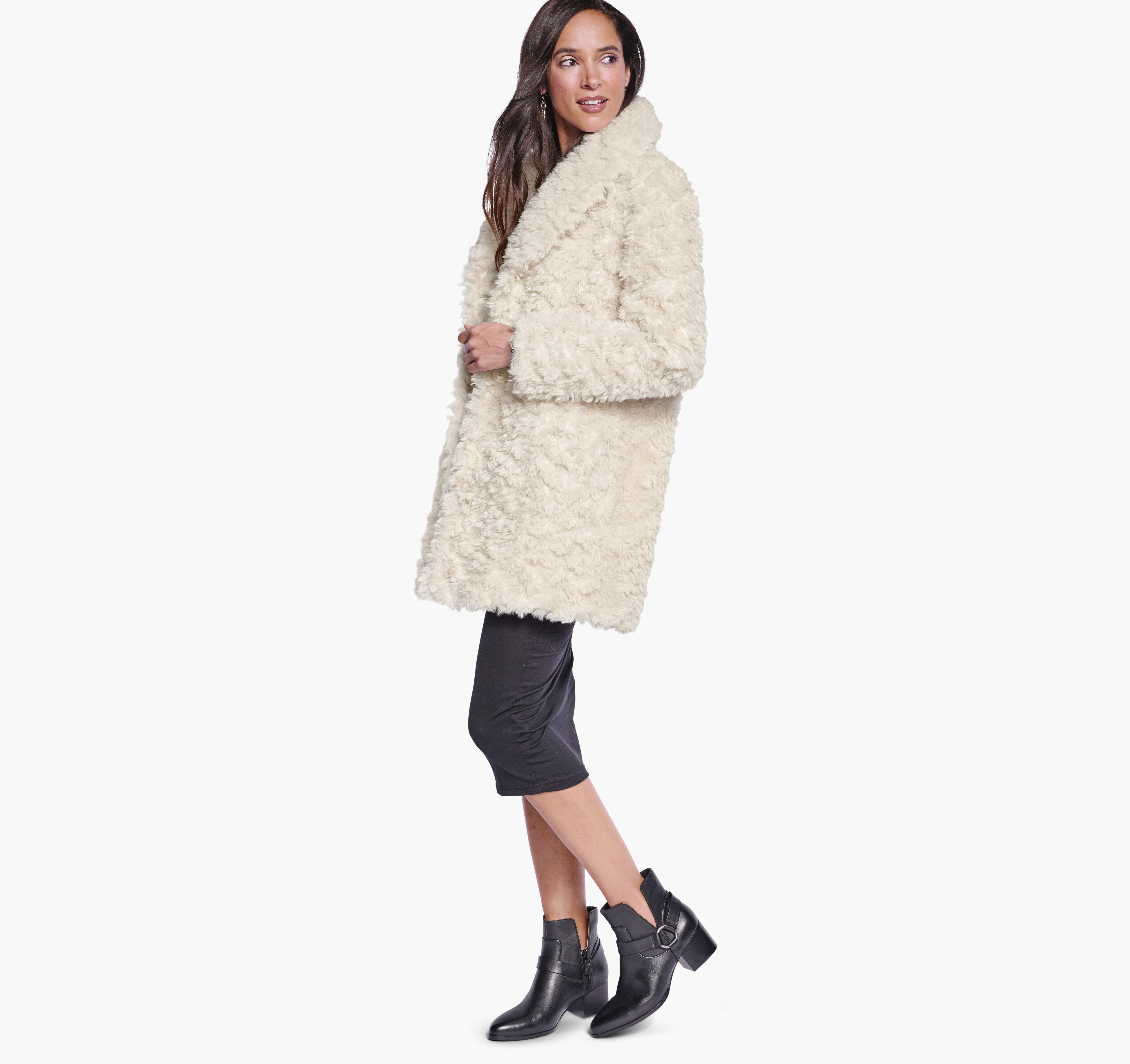 muguet volume fake fur coat