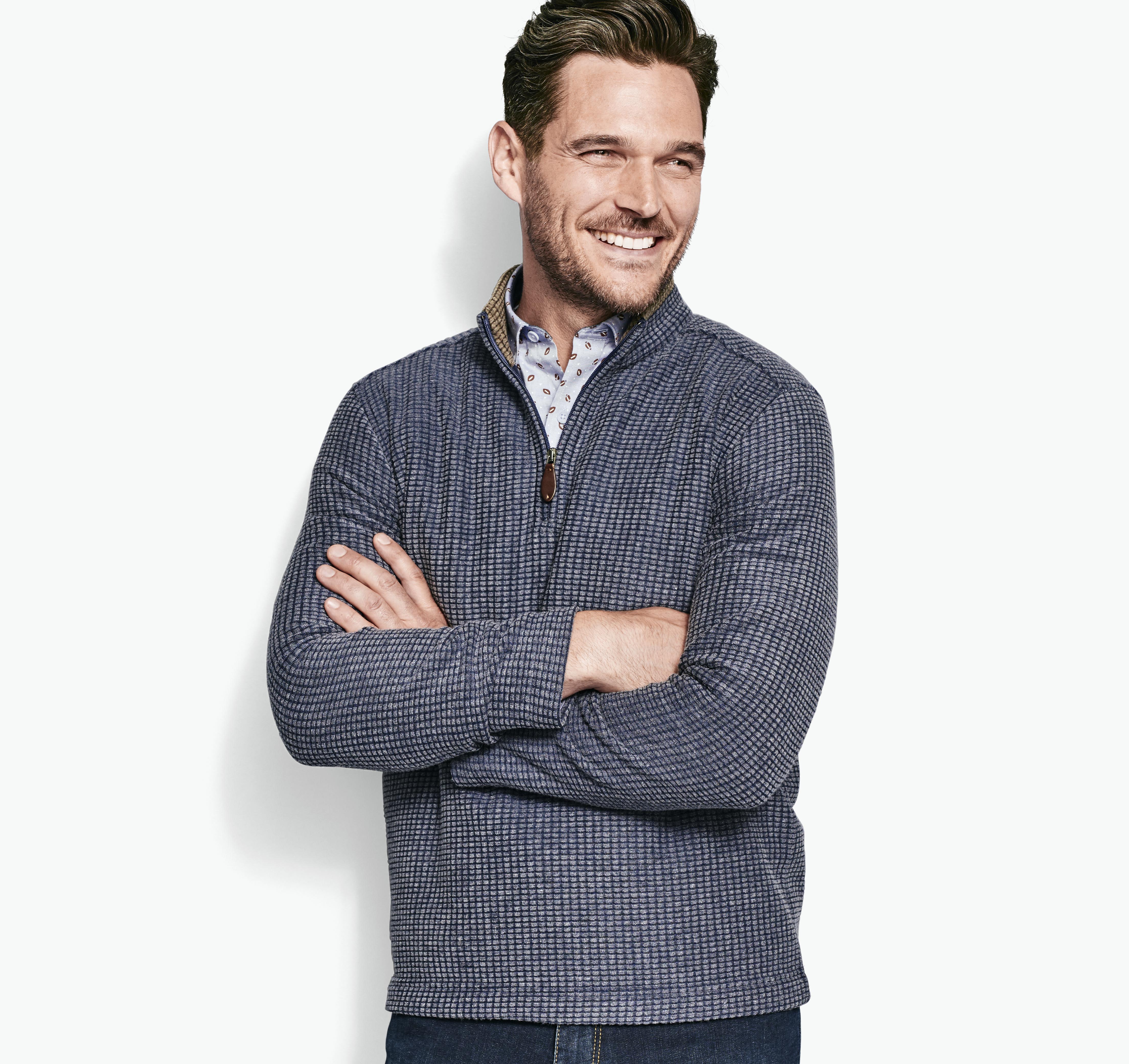 Replay Waffle Knit Jumper in Blue for Men