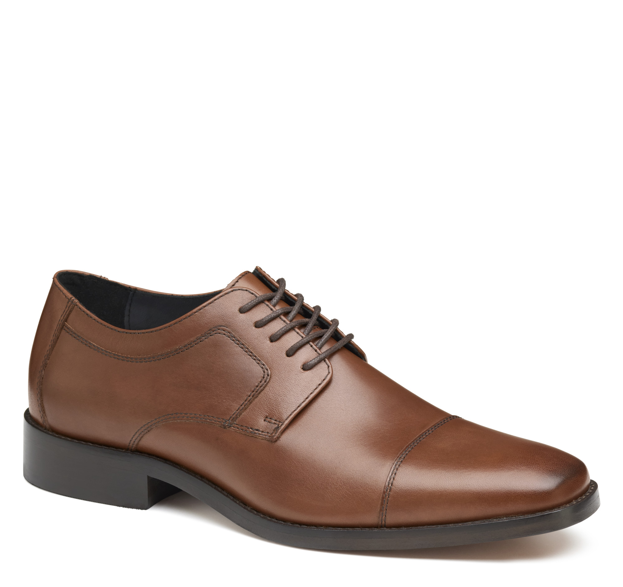 ジョンストンアンドマーフィー Men's Novick Cap Toe in Tan Italian Calfskin | Johnston & Murphy