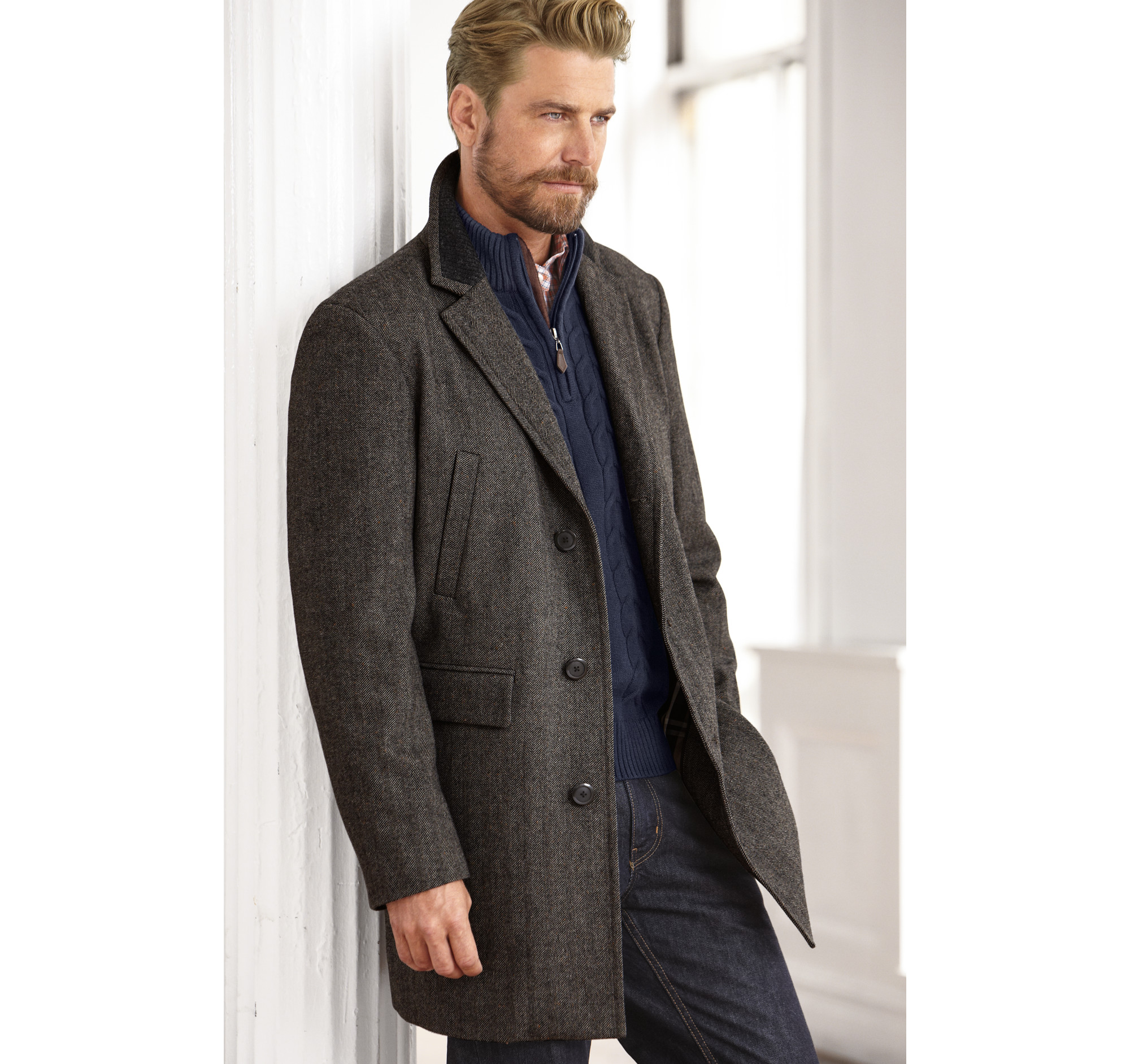 Donegal Herringbone Coat Johnston & Murphy