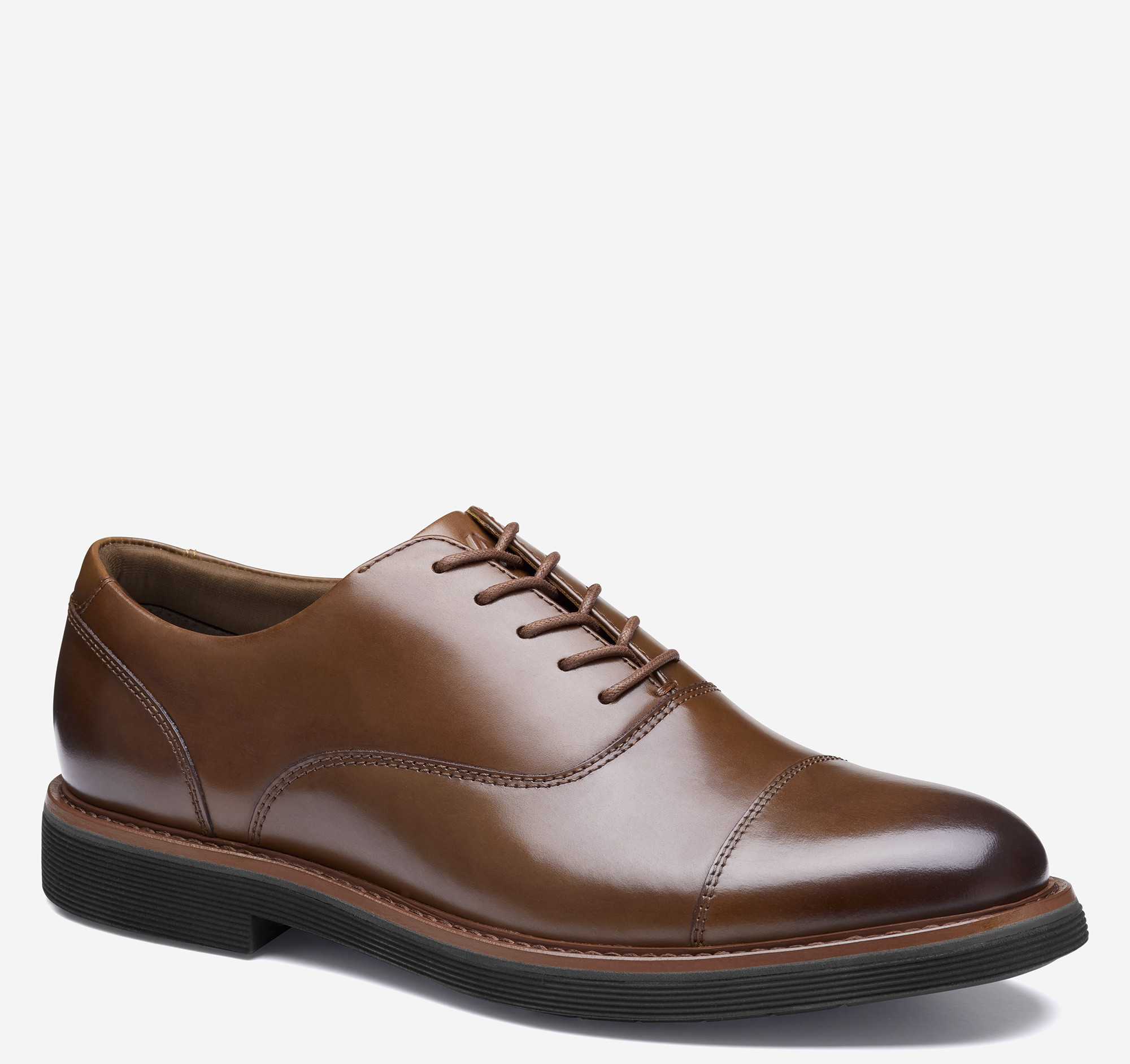 Johnston & Murphy Men's Tyson Dress Cap Toe - Tan Full-Grain Leather - Size 9.5 - W