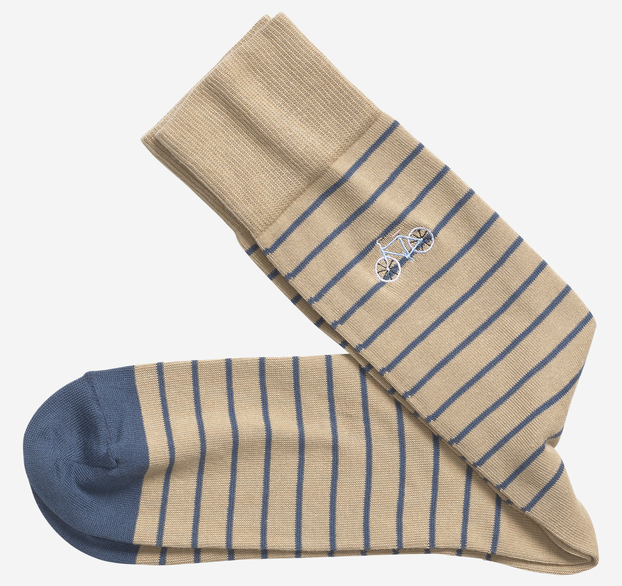 Image of Johnston & Murphy Embroidered Bicycle Stripe Socks