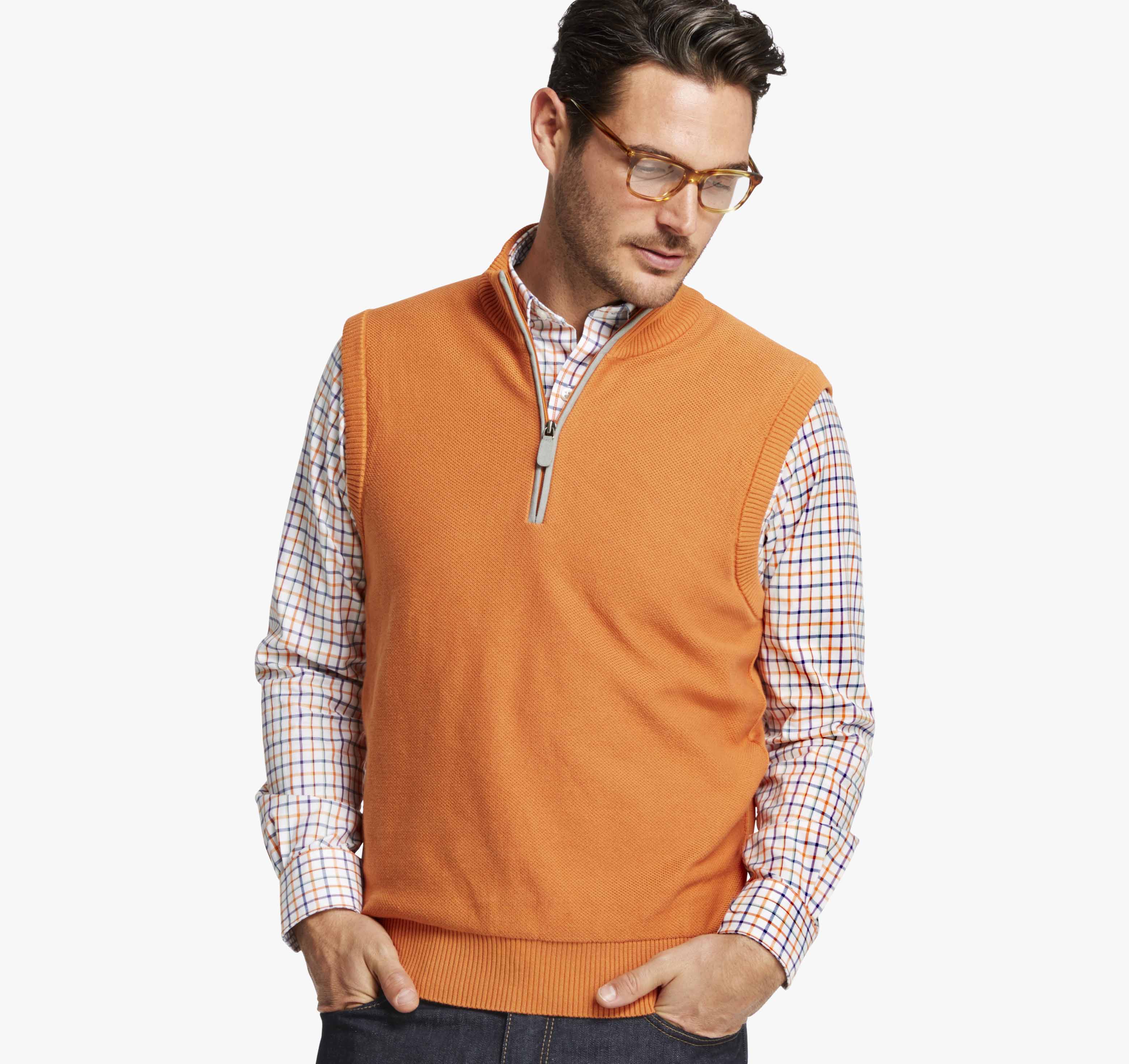 Quarter-Zip Sweater Vest | Johnston & Murphy