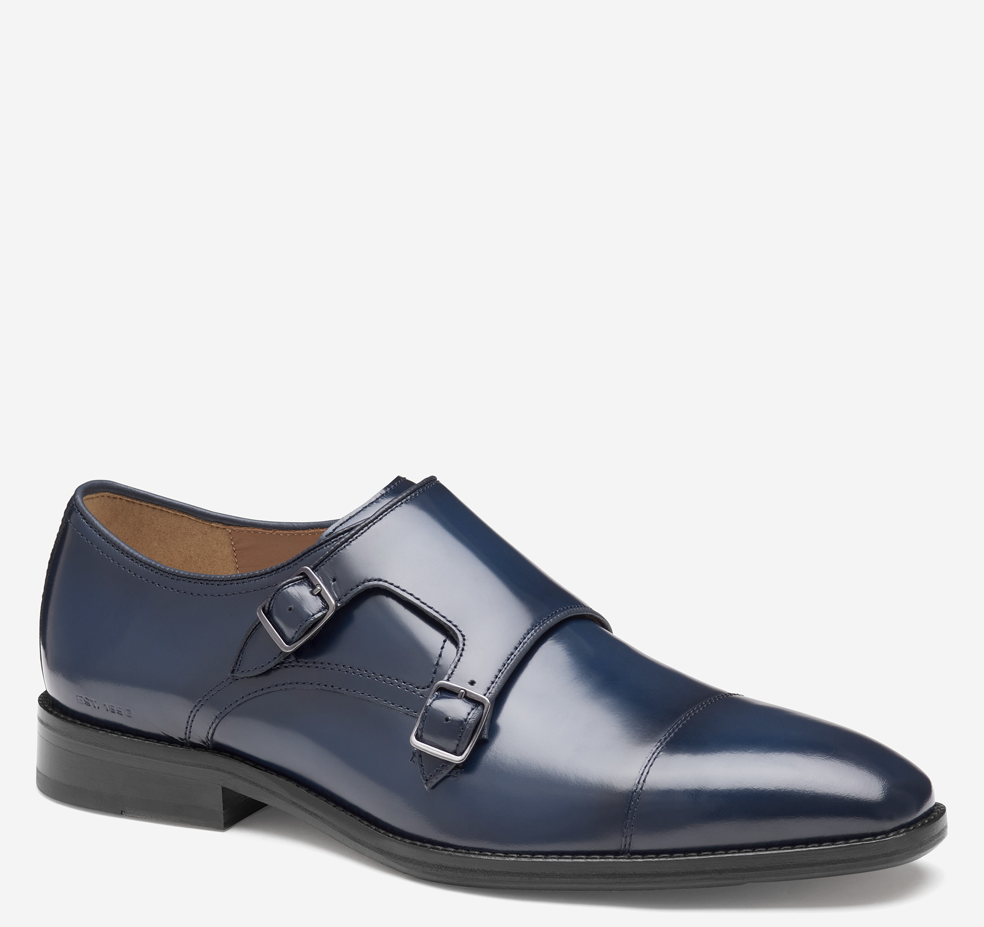 Johnston & Murphy Sullivan Double-Buckle Cap Toe Navy Italian