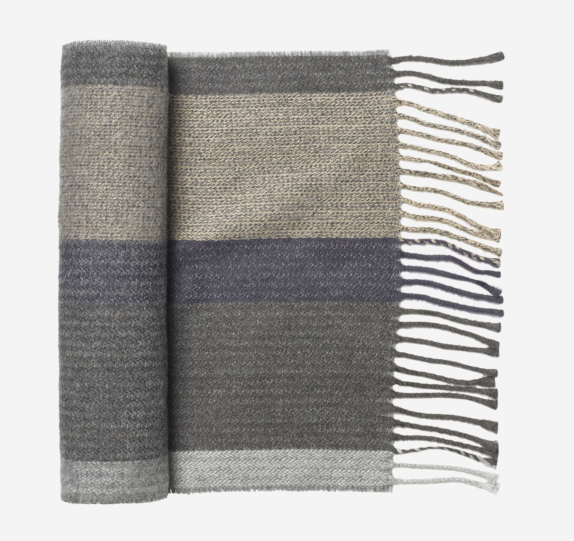 Textured Flat Stripe Scarf image number null
