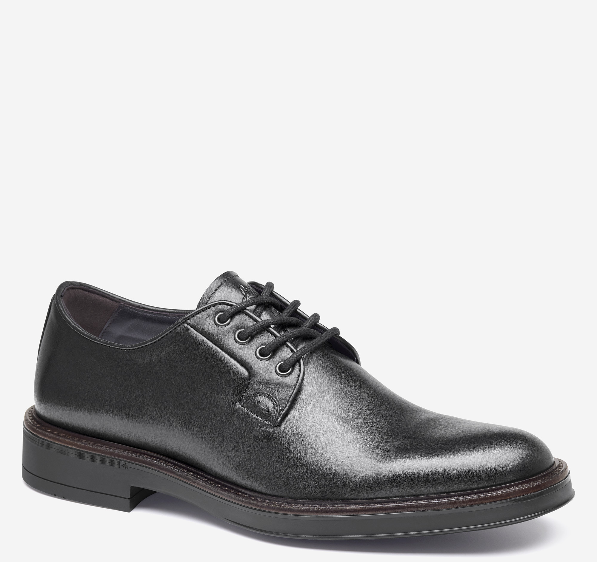 Johnston & Murphy Men's Brady Plain Toe - Black Hand-Finished Full-Grain Leather - Size 11 - M