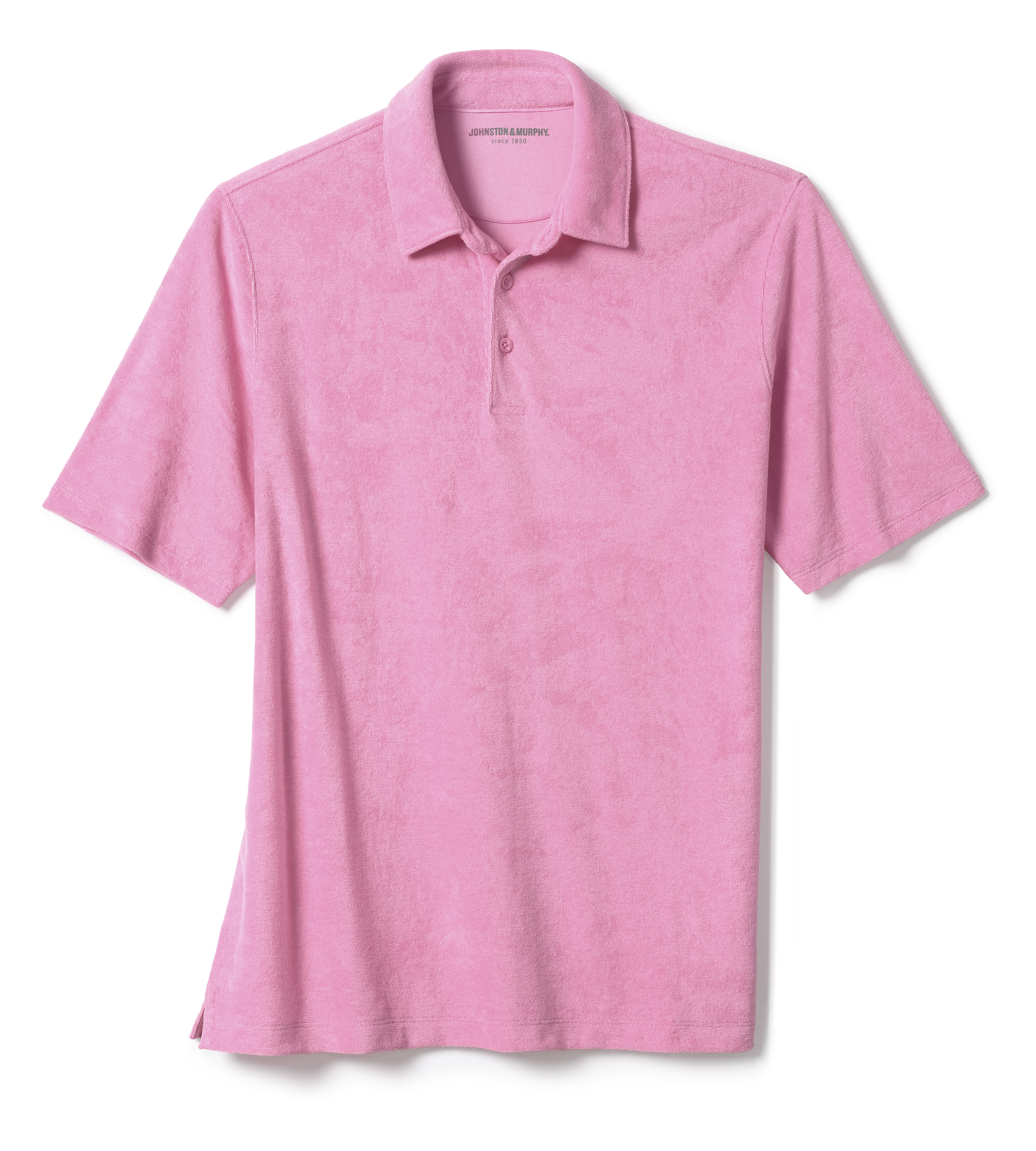 Pink Short-sleeve cotton-blend polo shirt