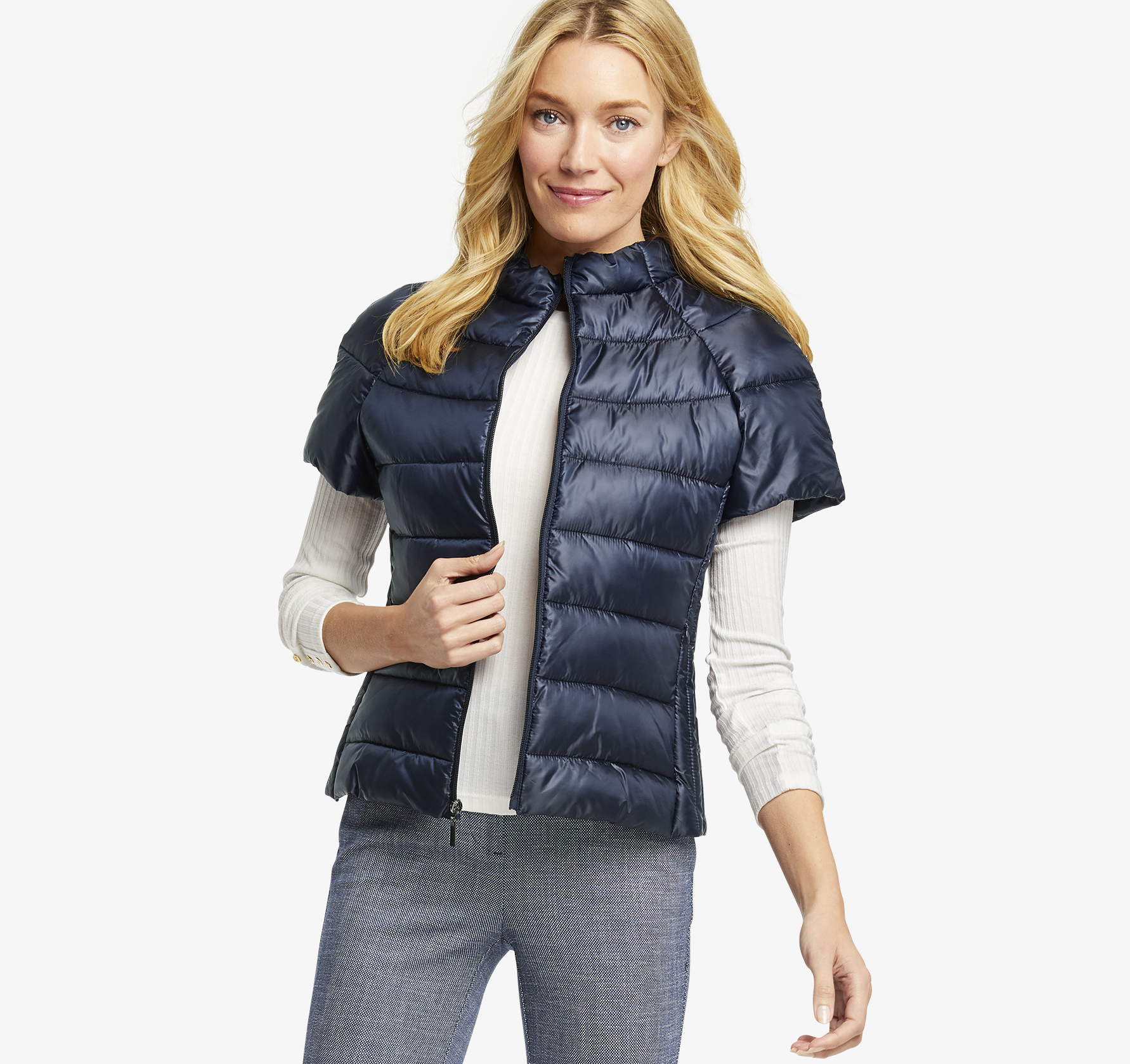 Image of Johnston & Murphy Women's Cap-Sleeve Vest - Navy - Size L