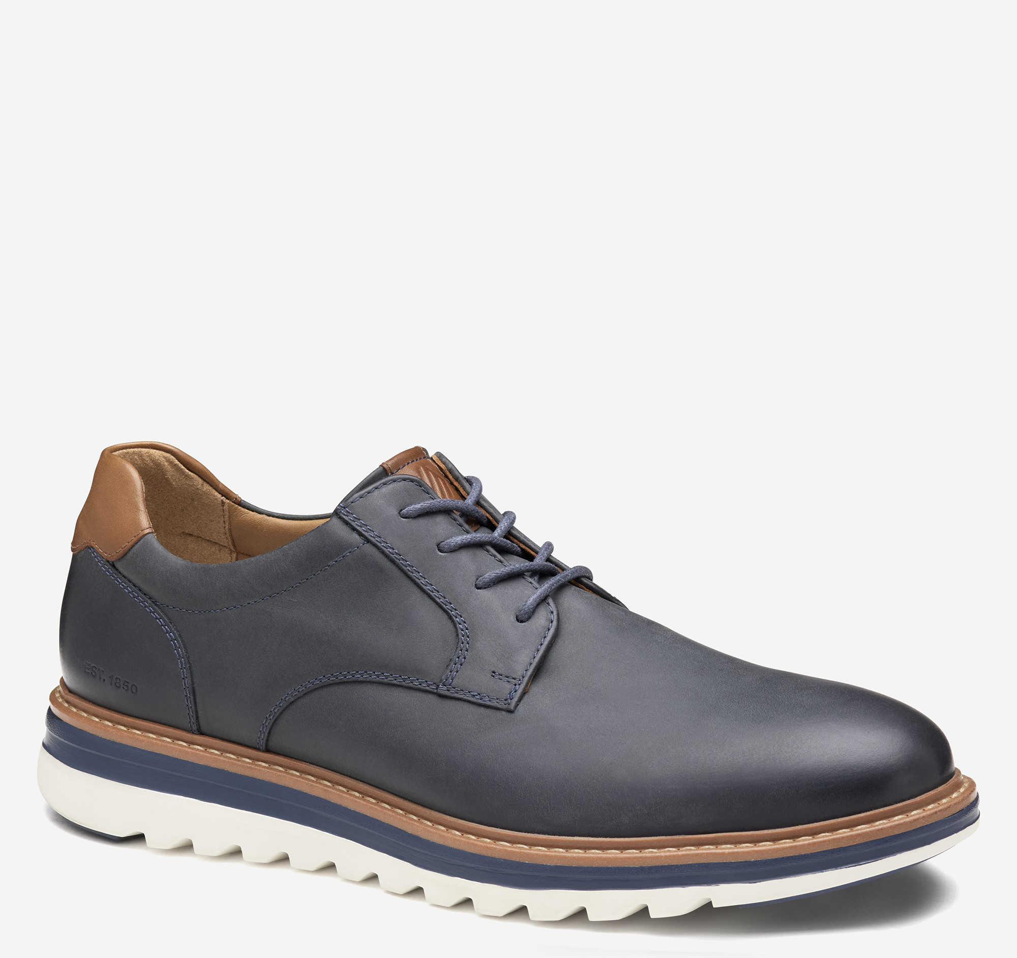 Johnston & Murphy Men's Braxton Plain Toe - Navy Oiled Full Grain - Size 11 - M