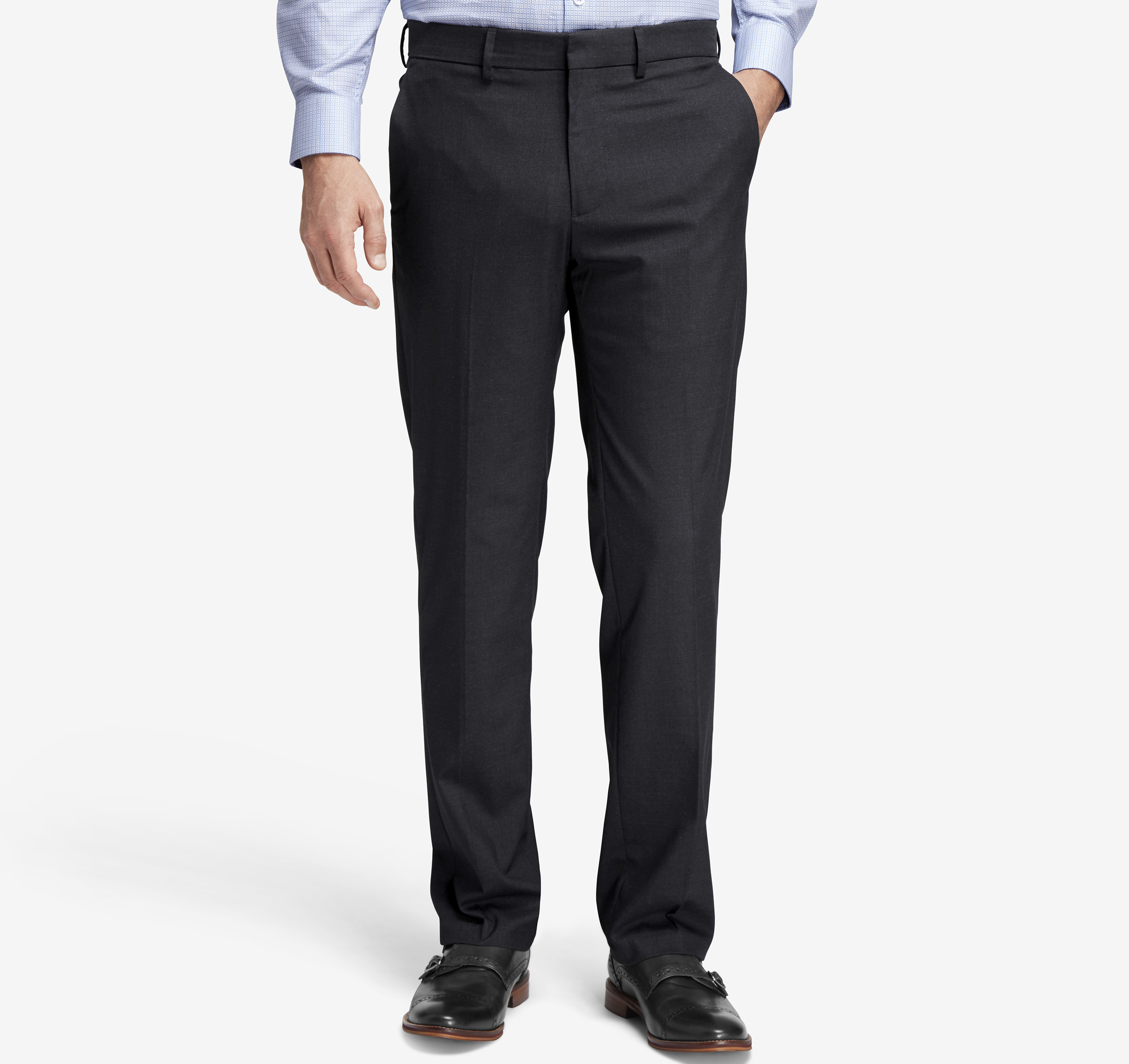 white slim fit dress pants