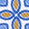 Blue/Orange Geo Floral