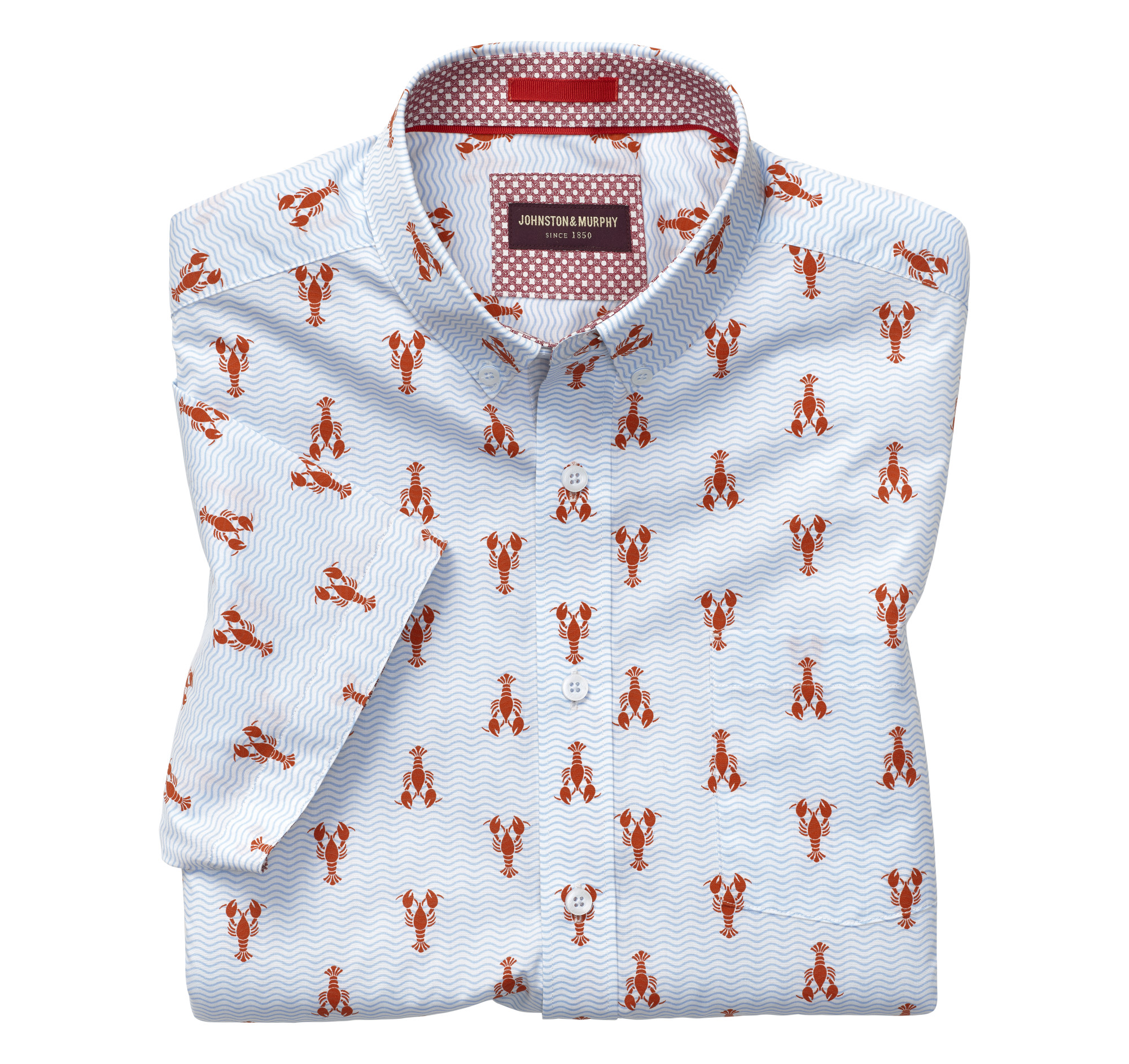 Lobster Print Short-Sleeve Shirt | Johnston & Murphy