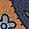 Orange/Navy Swirling Paisley