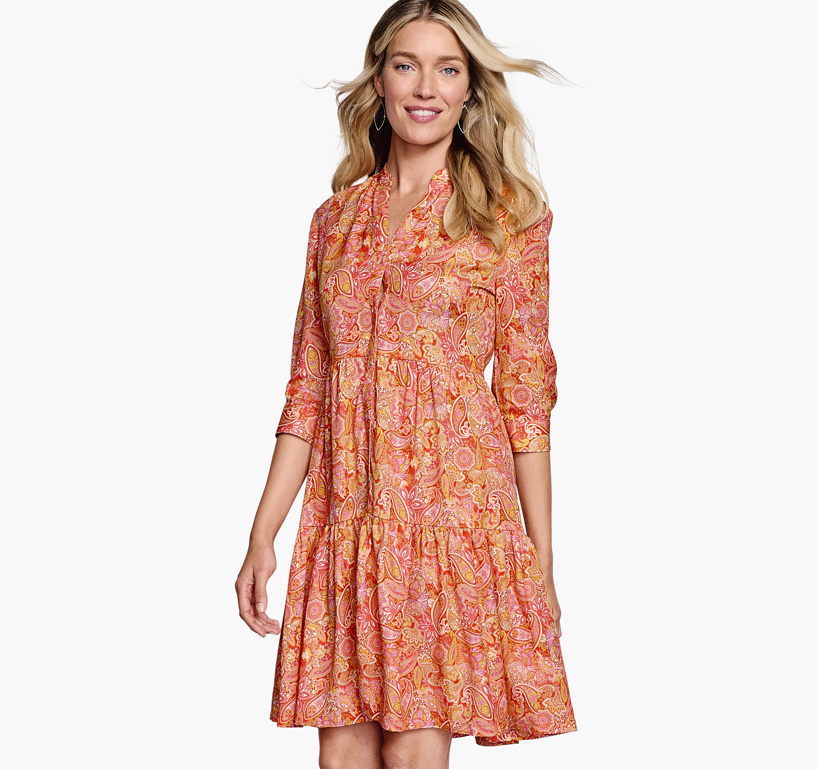 Tiered Paisley Dress image number null