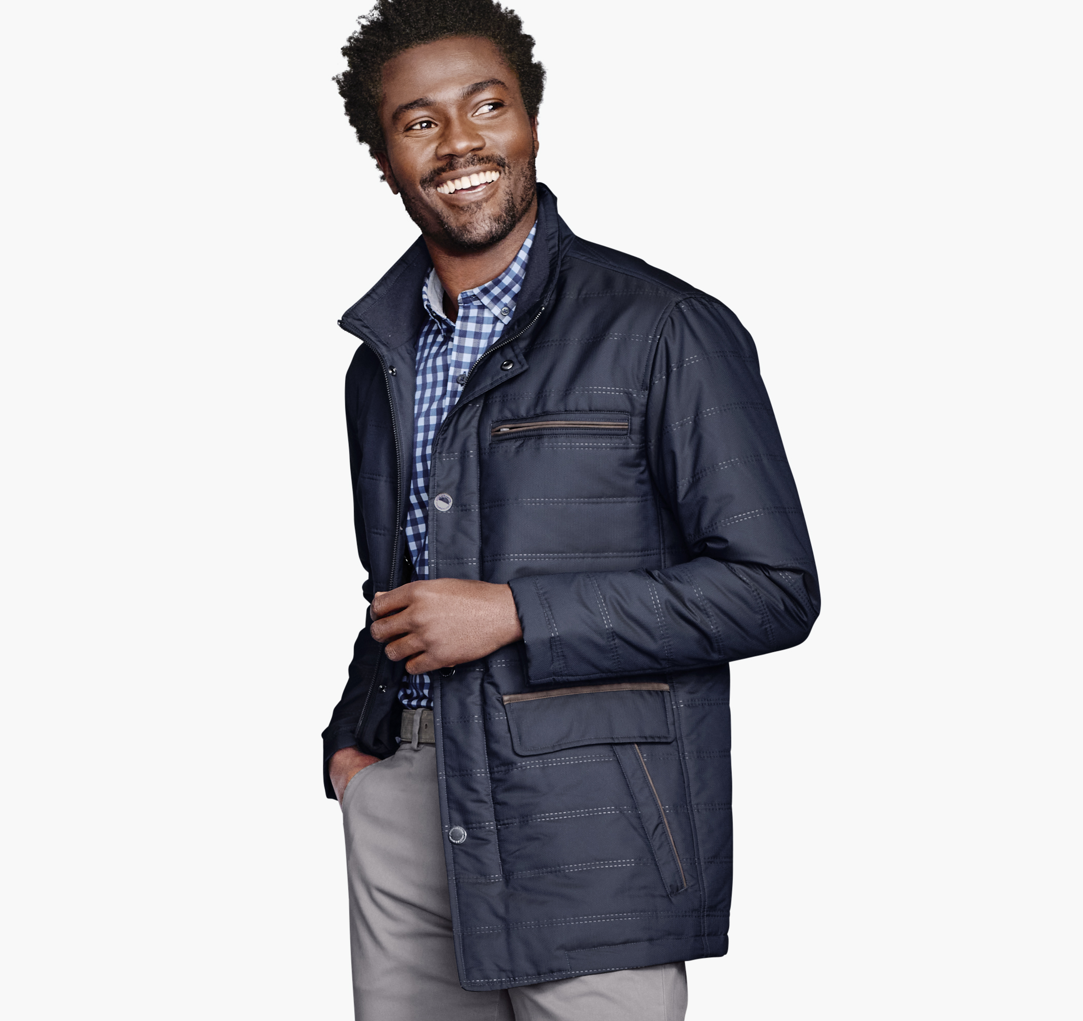 Perforated Quilted Jacket image number null