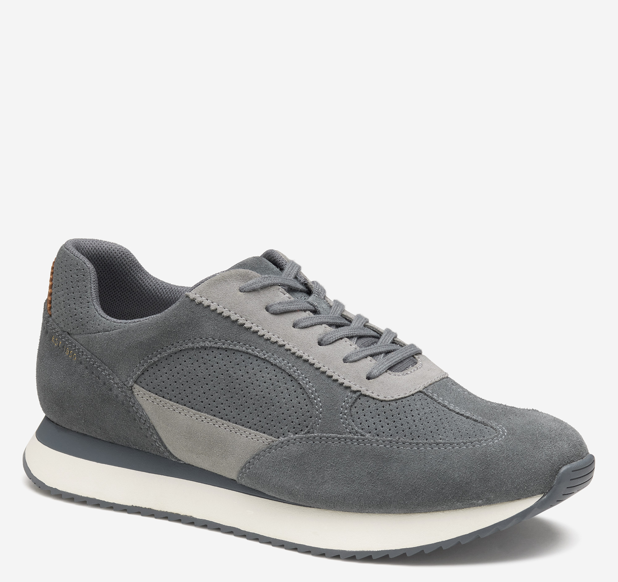 Johnston & Murphy Men's Chase Perfed T-Toe - Gray Suede - Size 8 - M