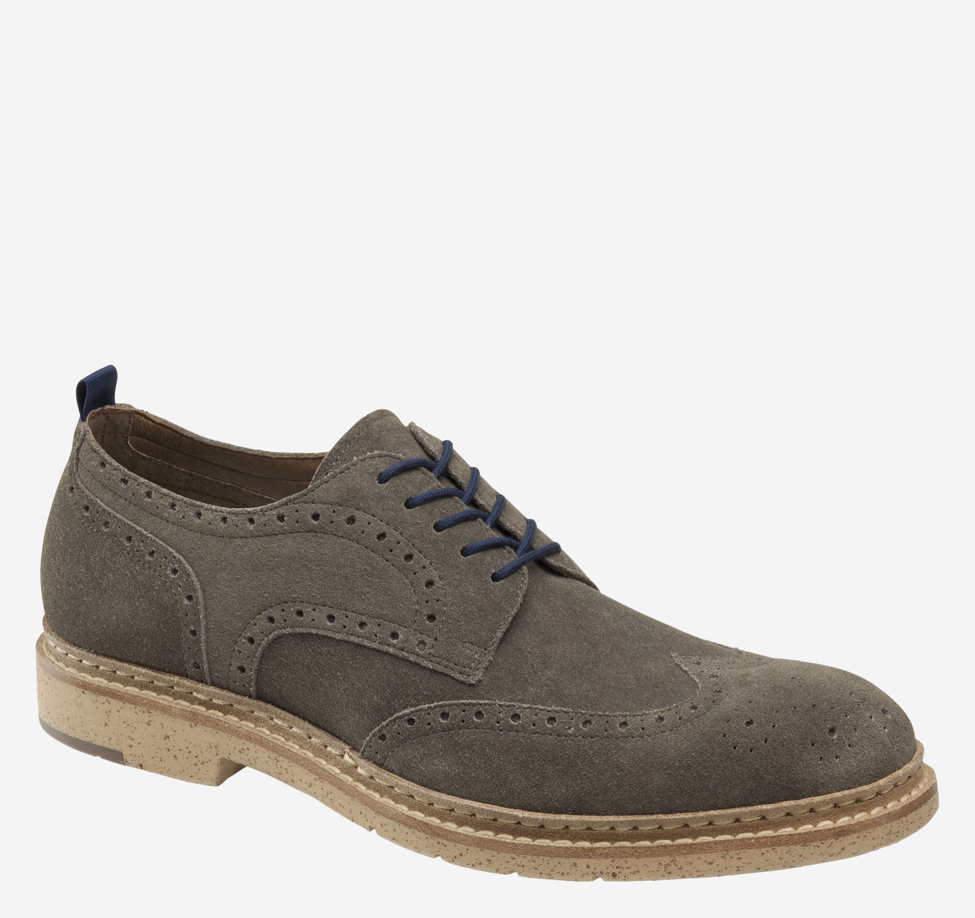 Johnston & Murphy Men's Pearce Wingtip Shoe - Gray Suede