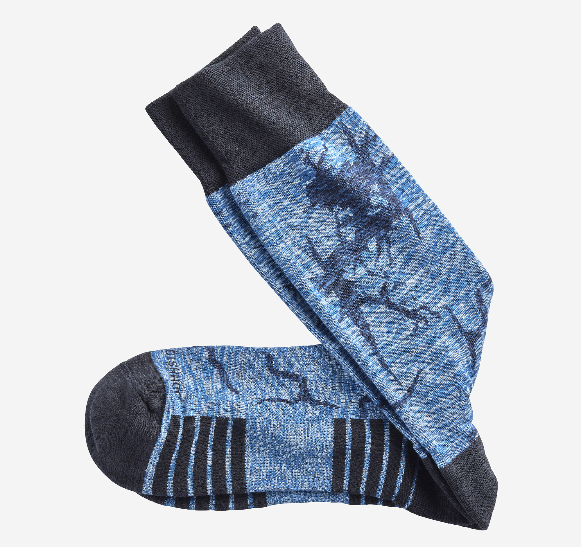 Johnston & Murphy Men's Space Dyed Socks - Blue Crackle - Size EACH