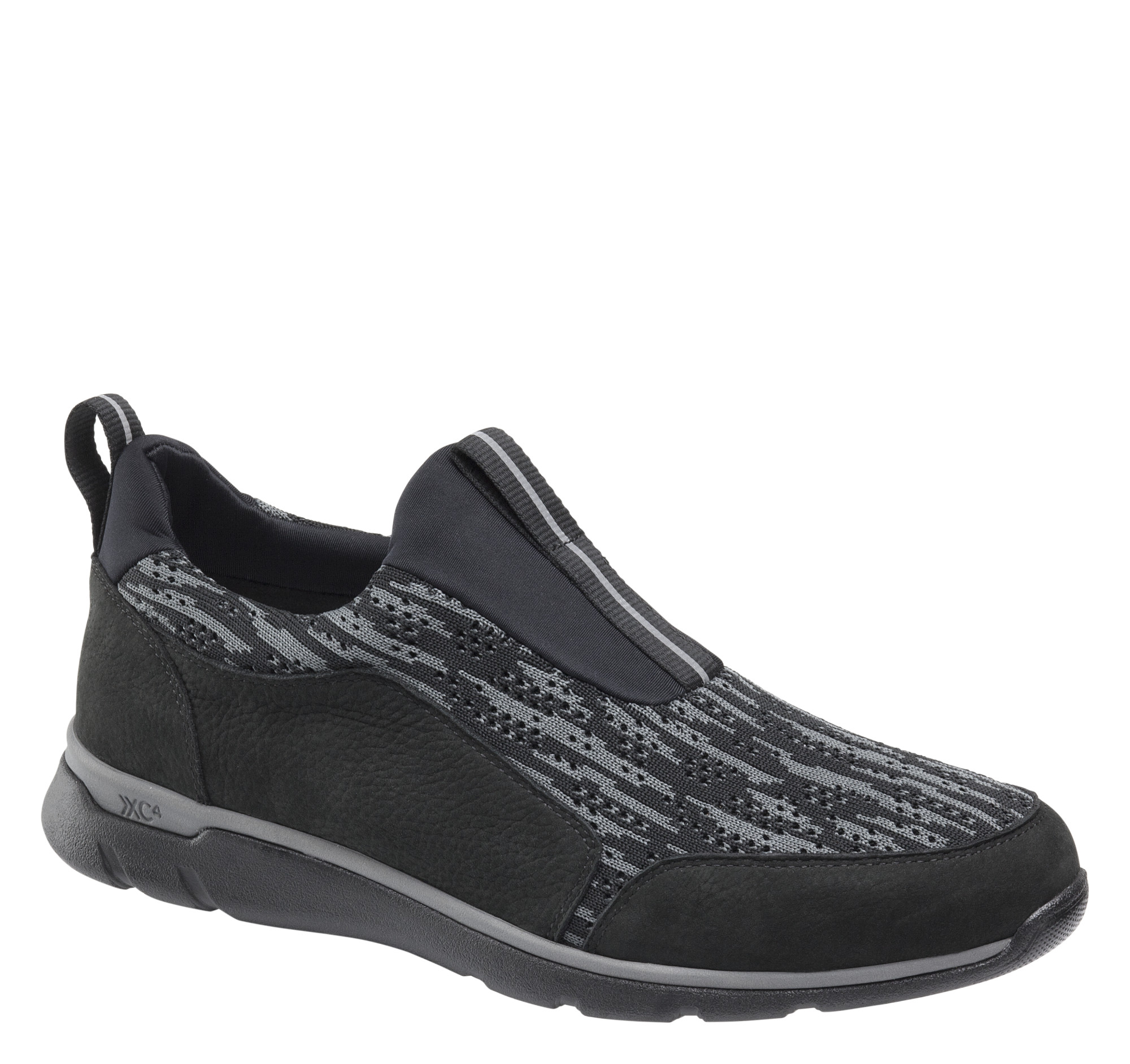Johnston & Murphy Men's XC4 Prentiss Slip-On - Black Tumbled Nubuck/Knit