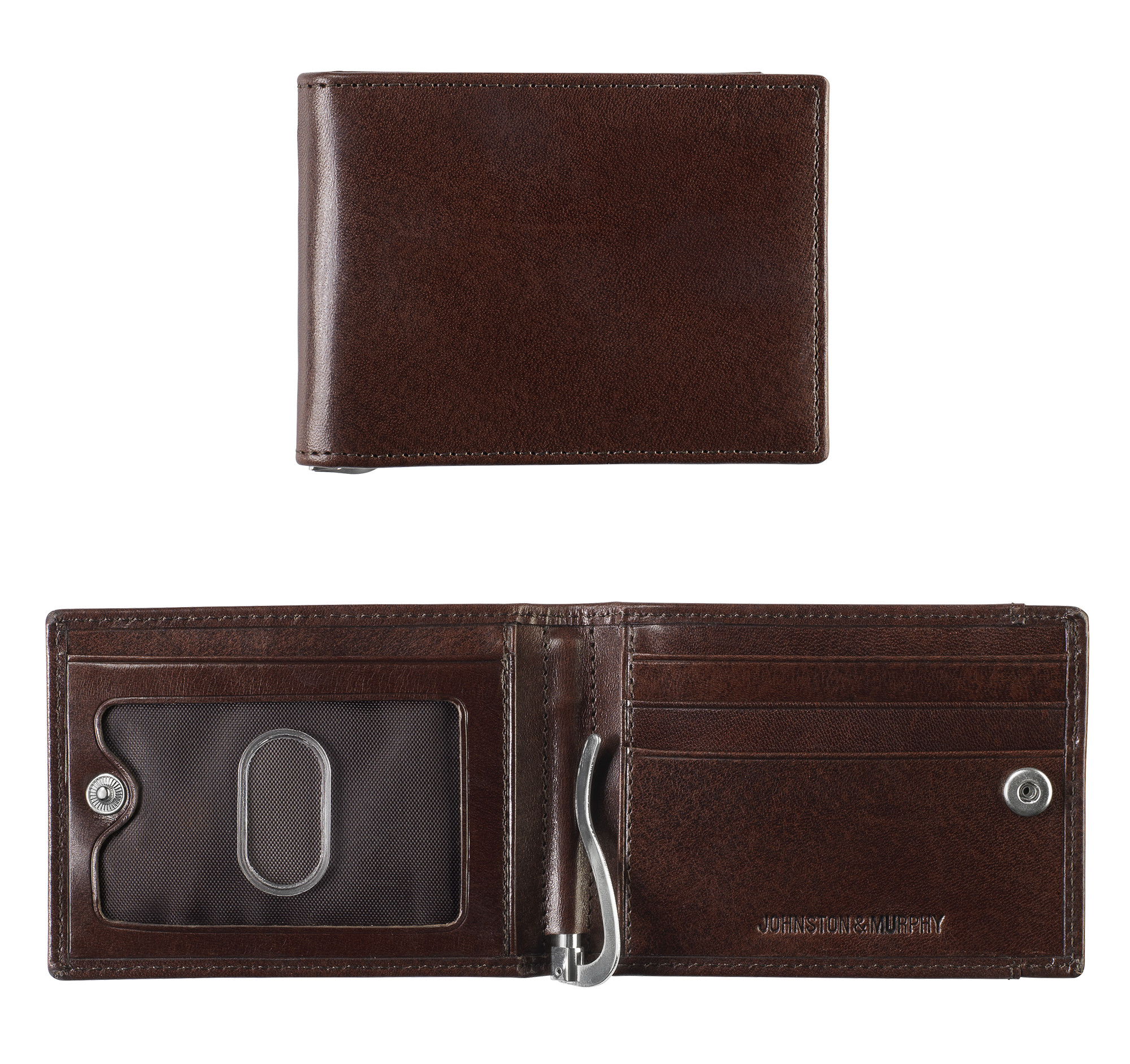 Johnston & Murphy Italian Leather Snap Bill Till Wallet
