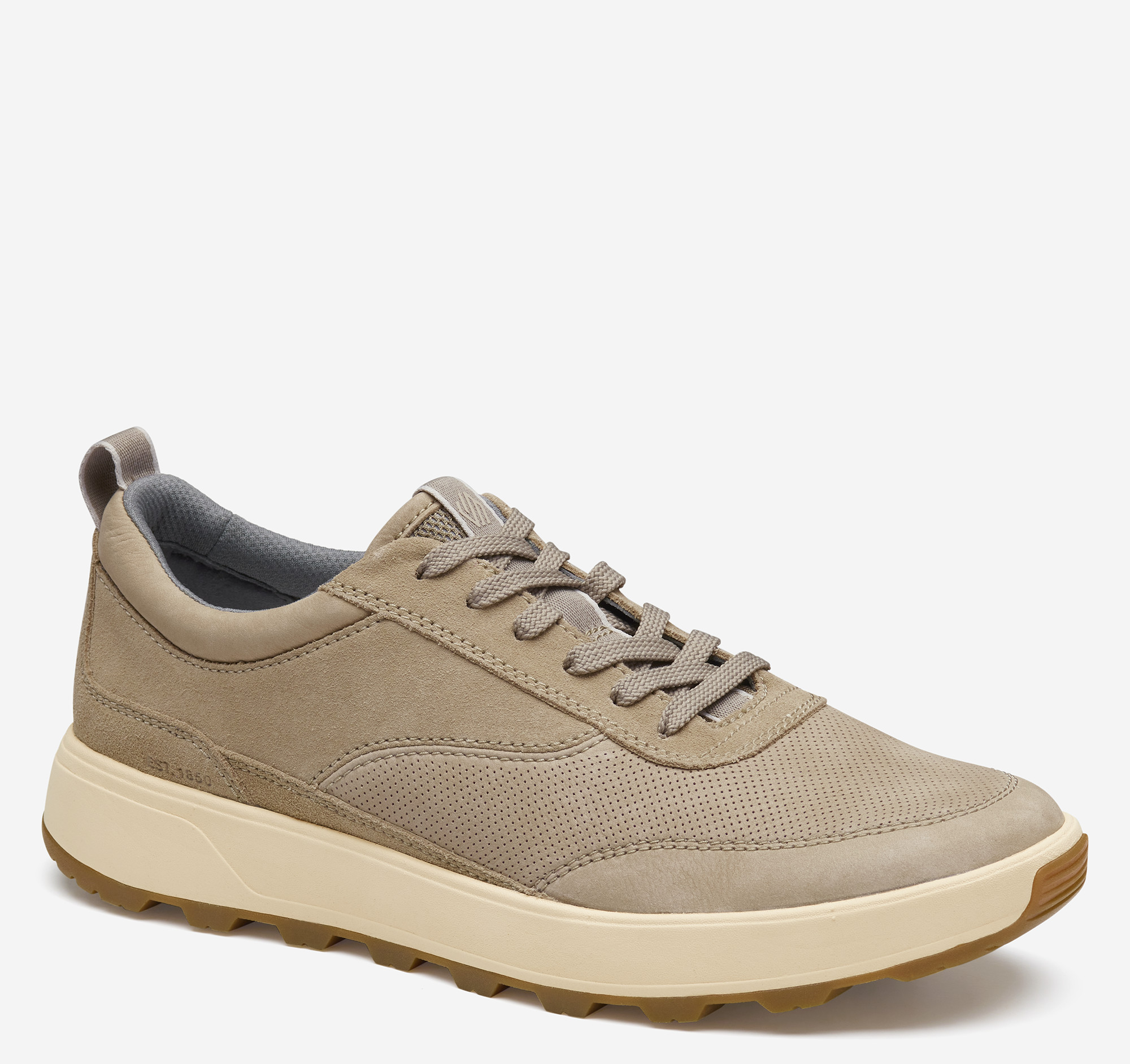 Johnston & Murphy Men's Lucas U-Throat Round Toe Sneakers - Beige Nubuck/Suede