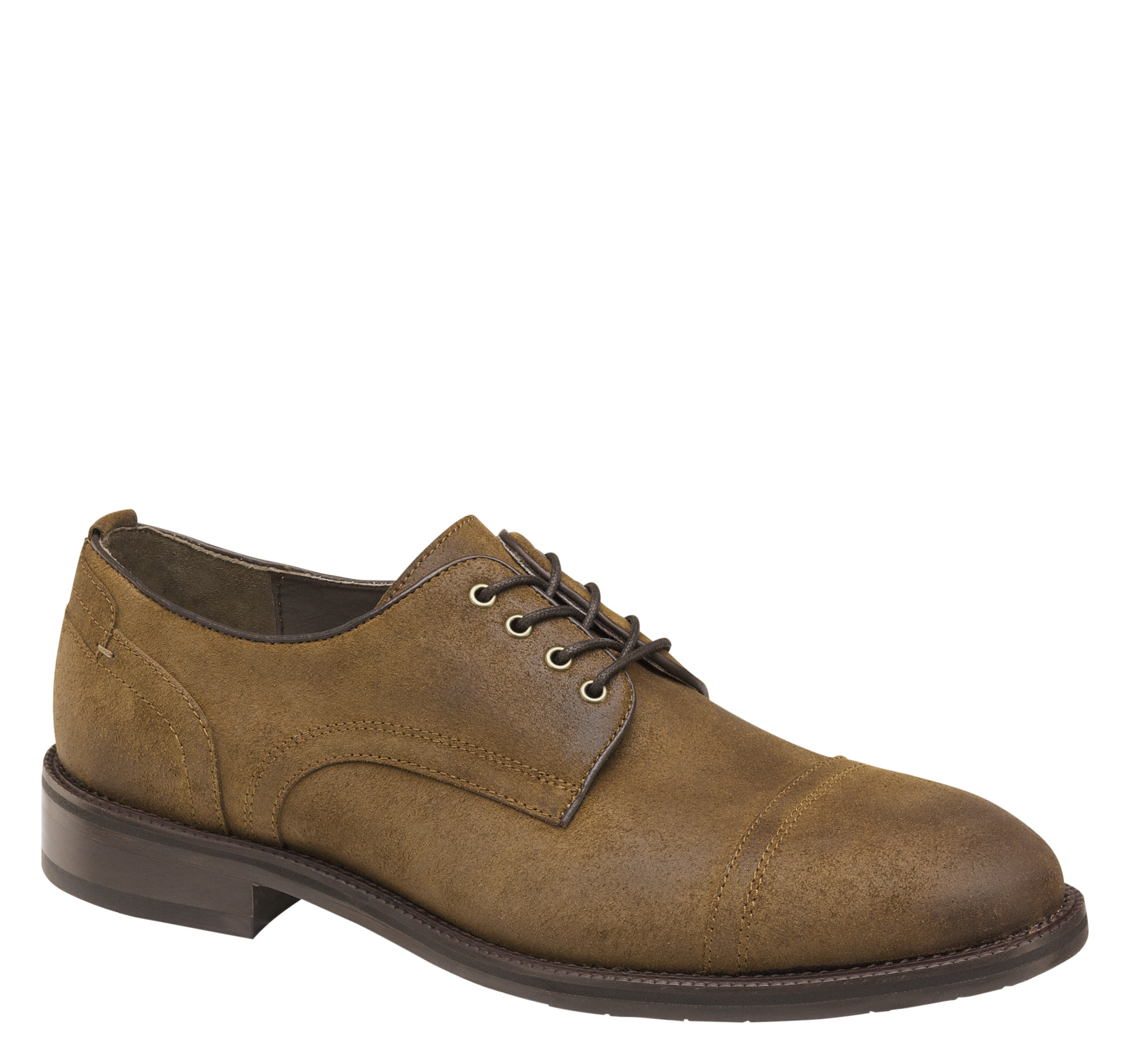 Johnston & Murphy Men's Brenner Cap Toe - Camel Italian Waxed Suede