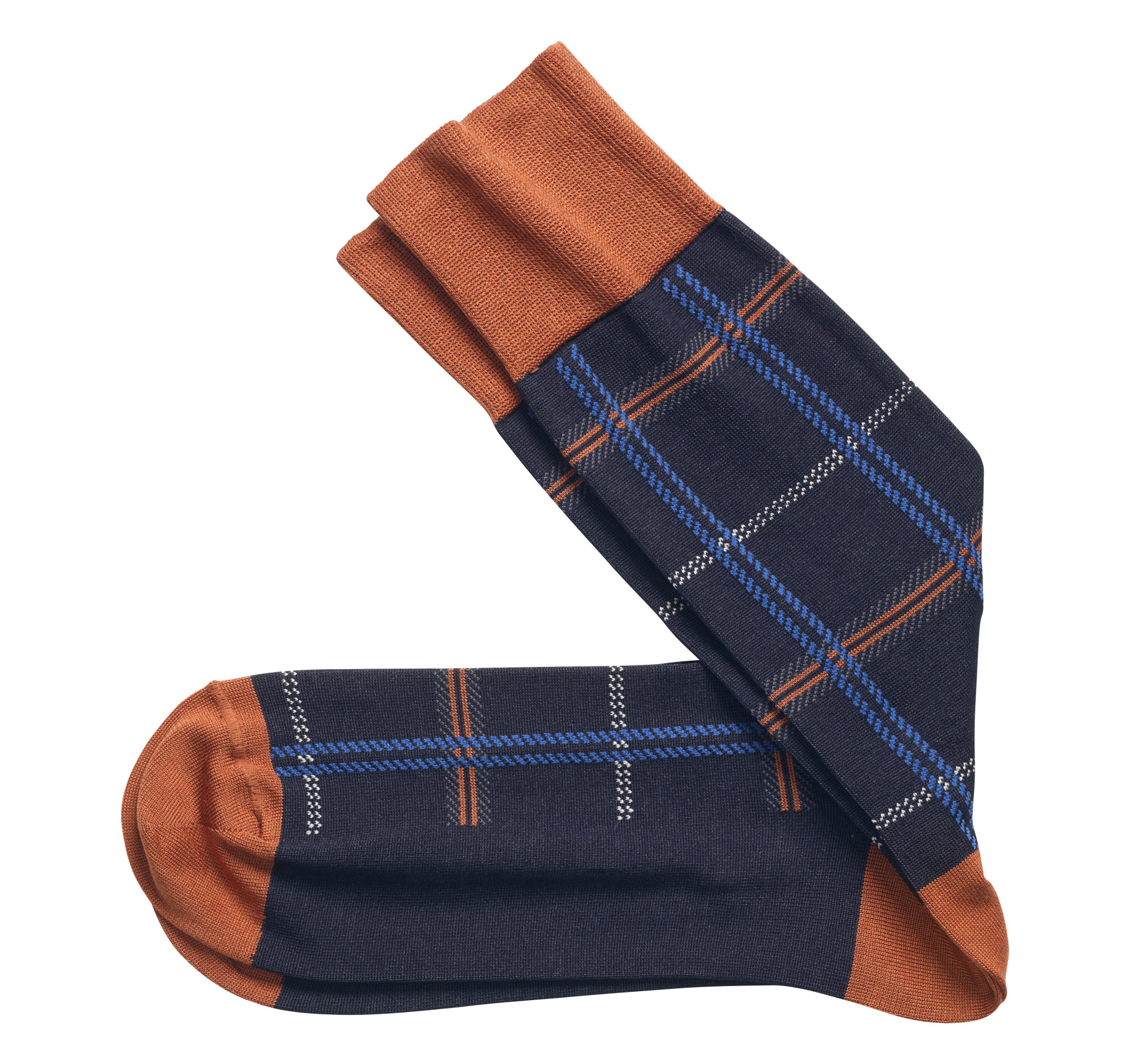 Johnston & Murphy Multi-Textured Plaid Socks