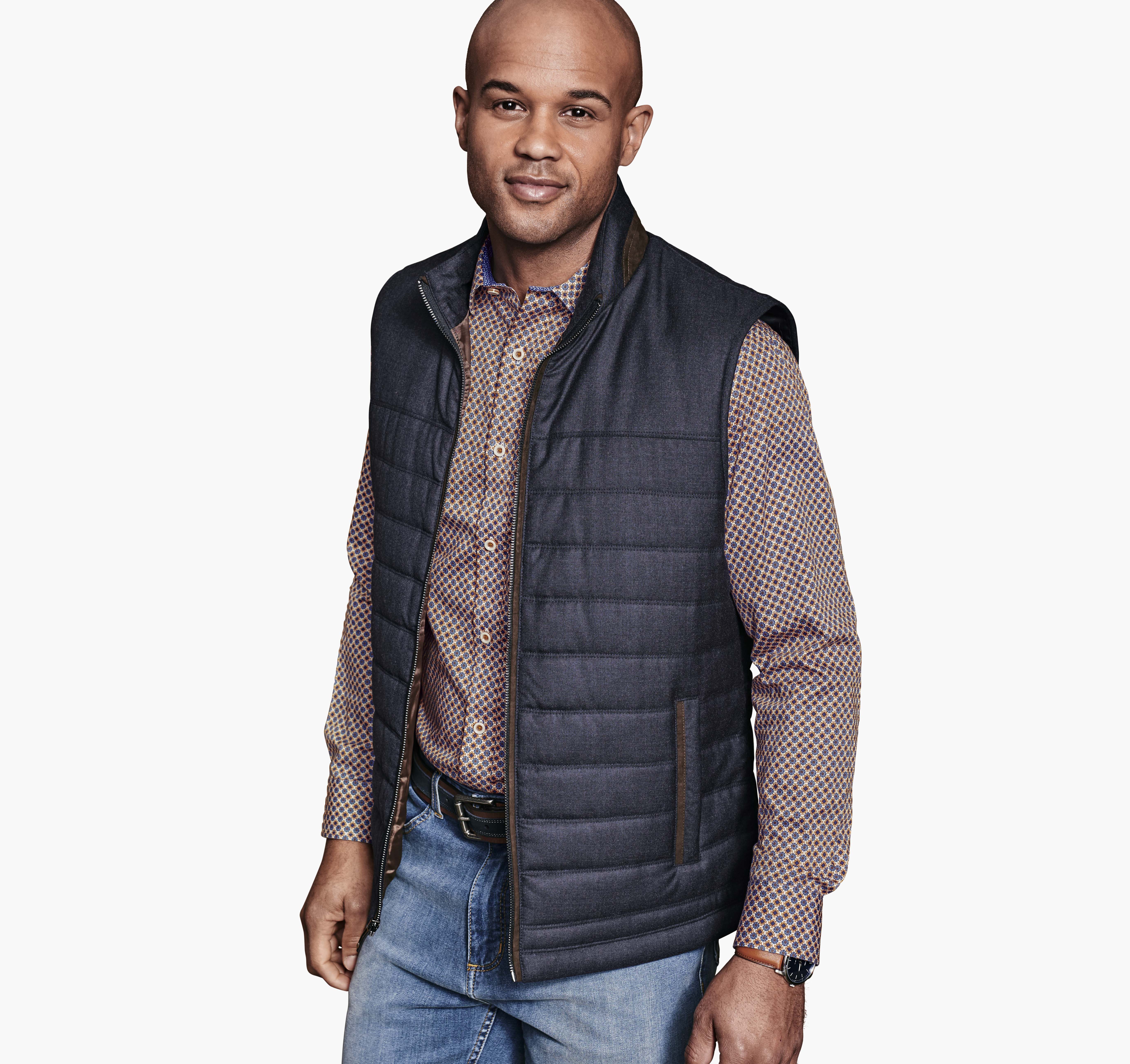 Image of Johnston & Murphy Quilted Heathered Vest