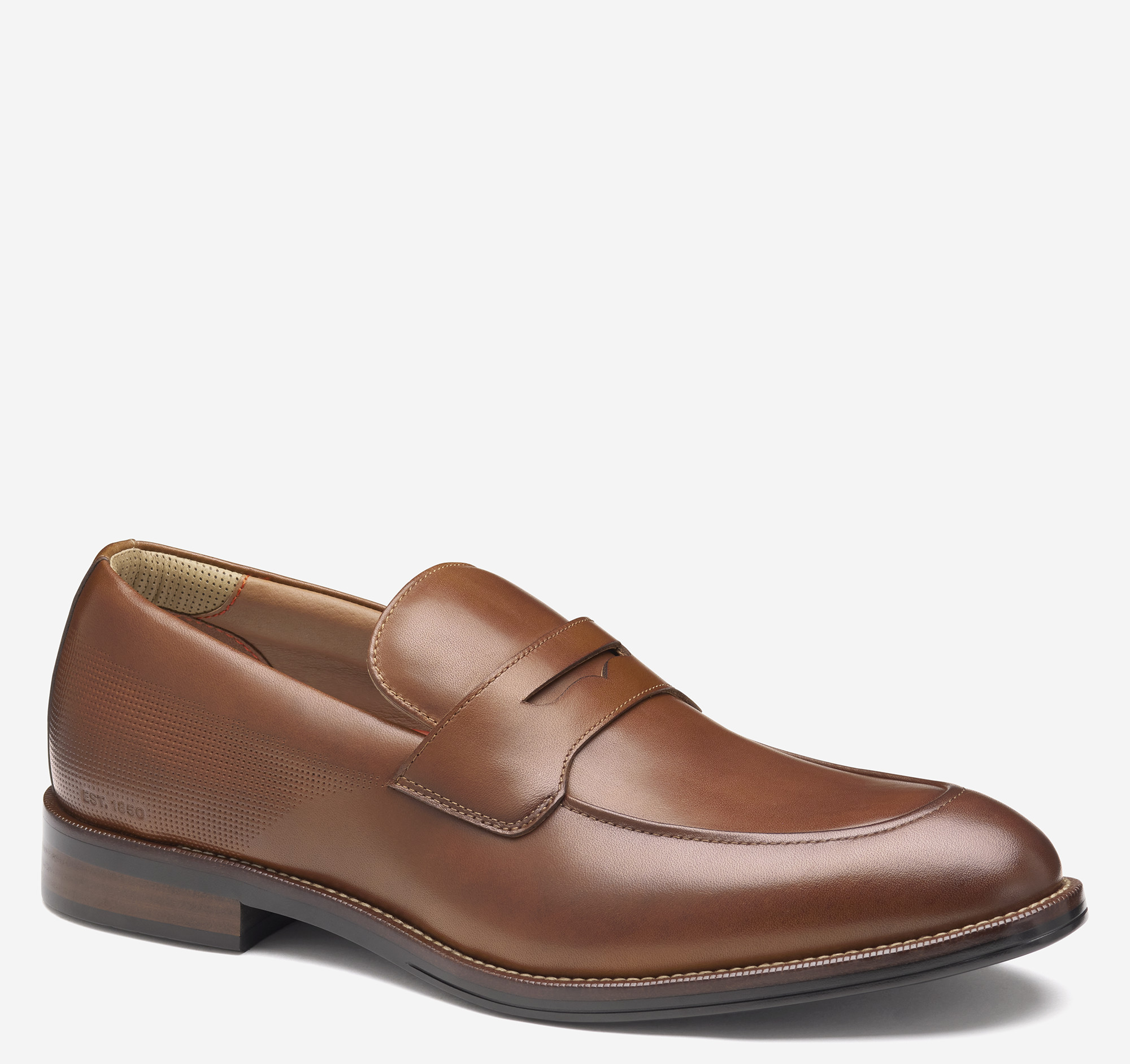 Johnston & Murphy Men's XC Copley Penny Loafer - Cognac Waterproof Full Grain Leather - Size 13 - M