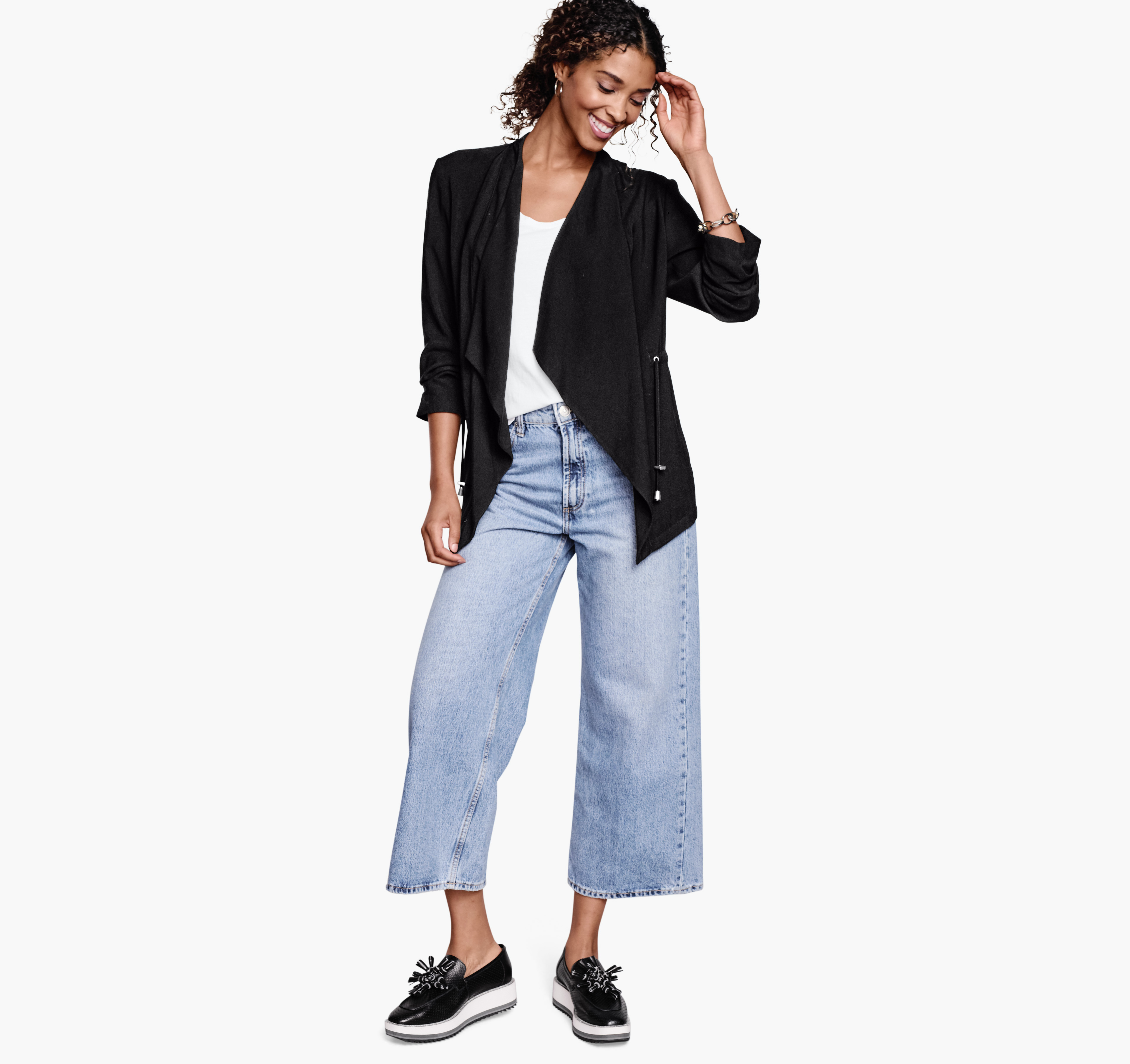 Draped Open-Front Blazer image number null