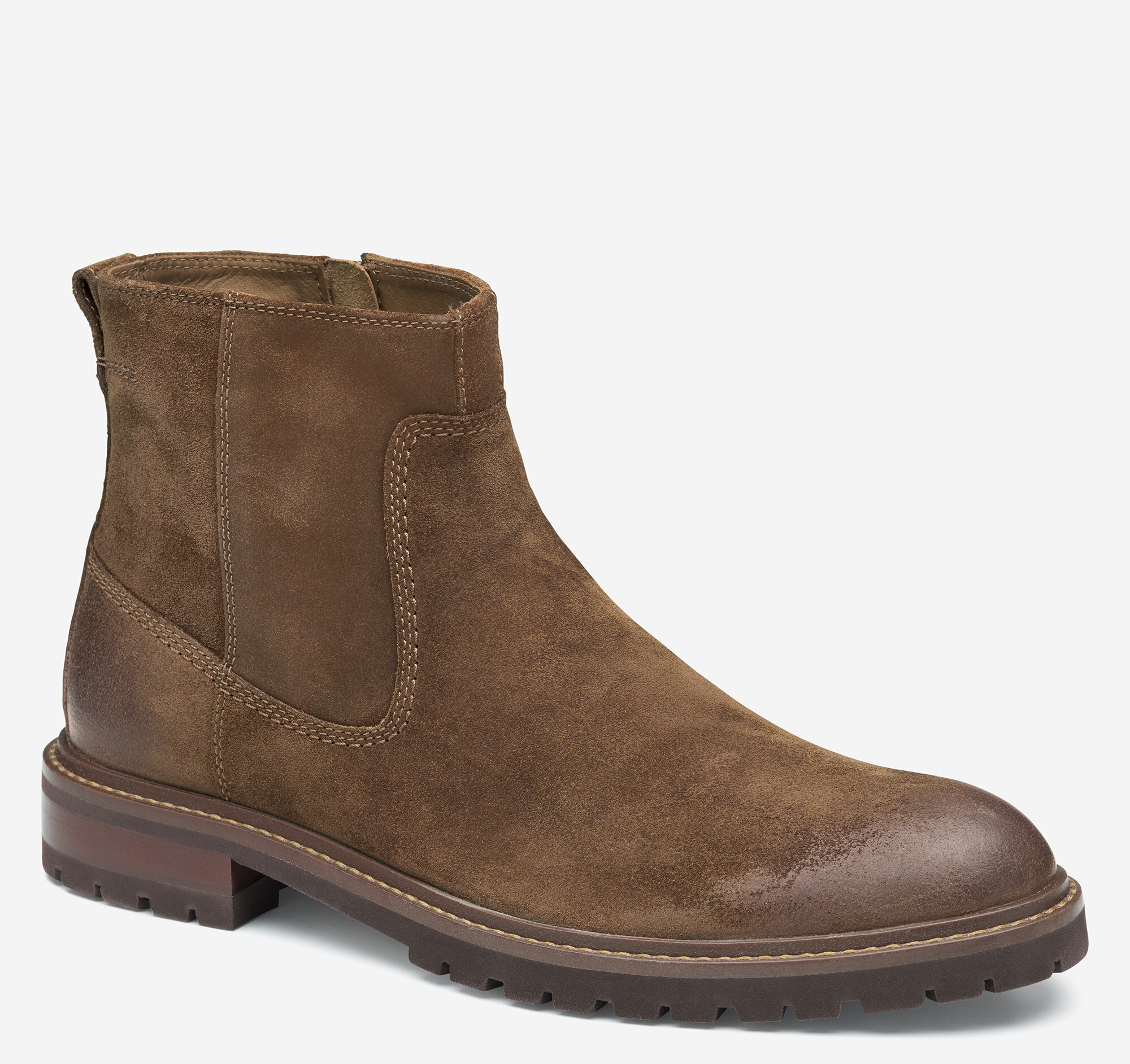 Johnston & Murphy Men's Barrett Zip Boot - Brown Waxed Suede - Size 10.5 - M