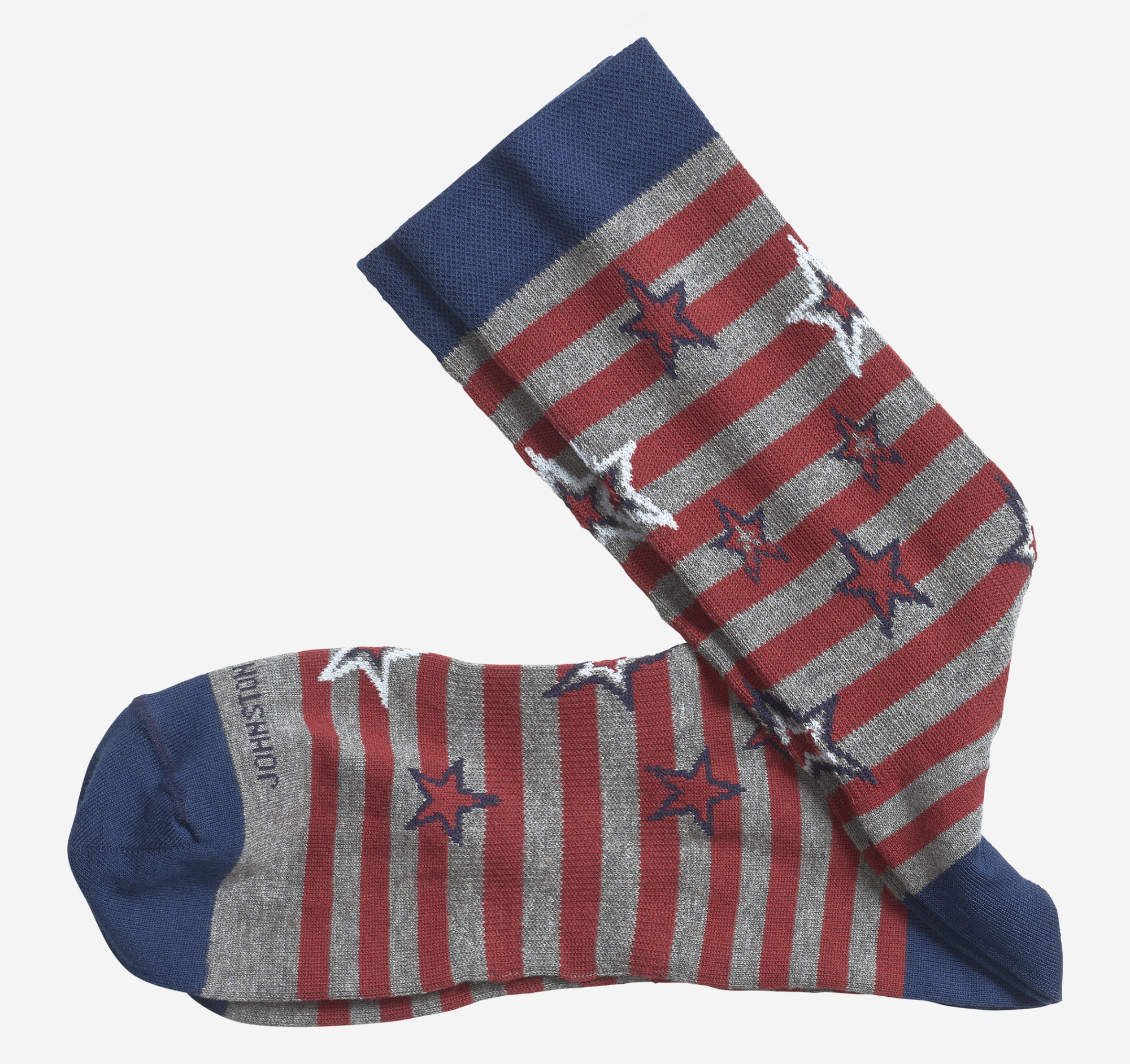 Image of Johnston & Murphy Ribbed Stars Stripes Socks