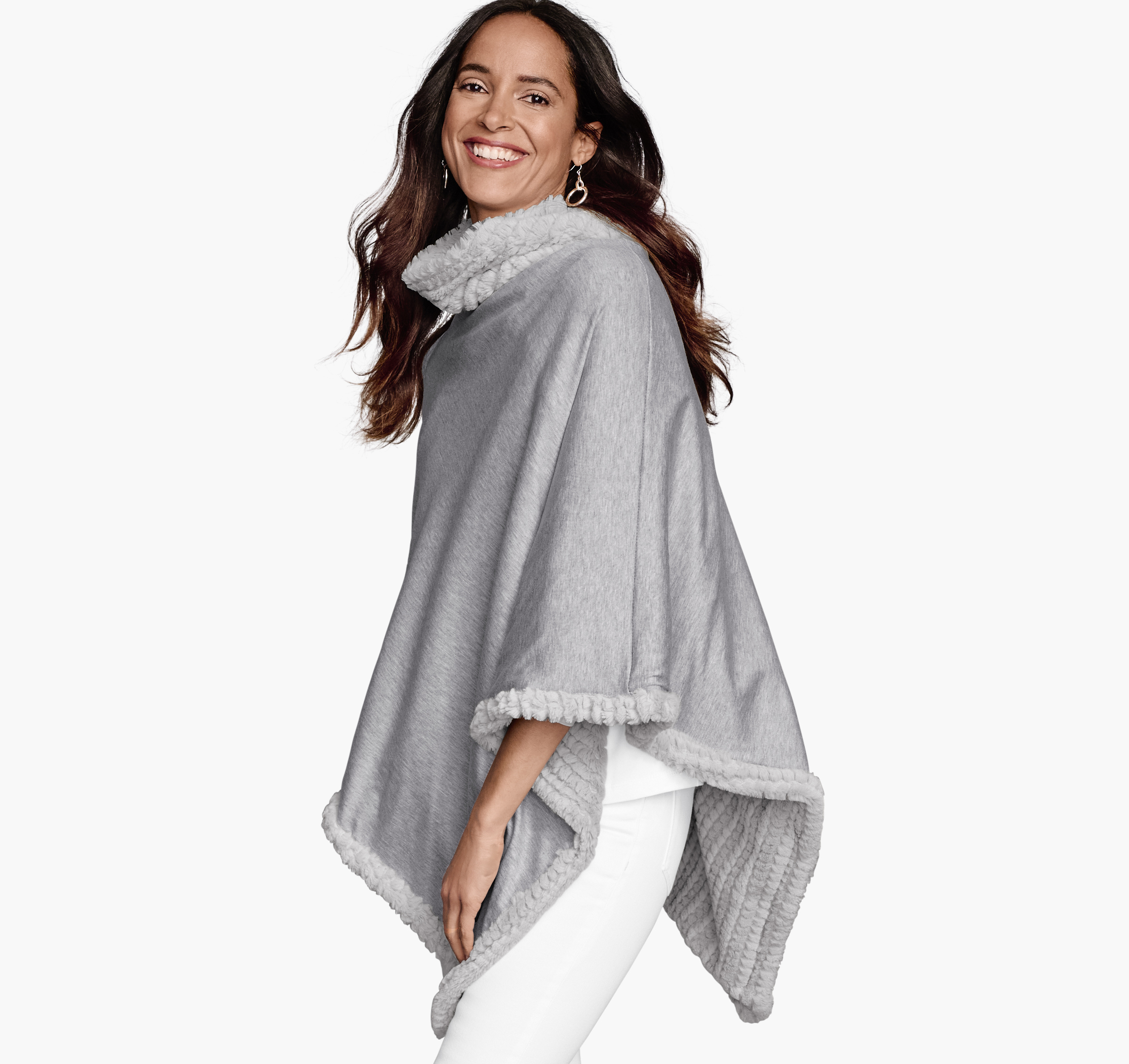 beetje Verschrikkelijk vloeistof Reversible Faux-Fur Poncho