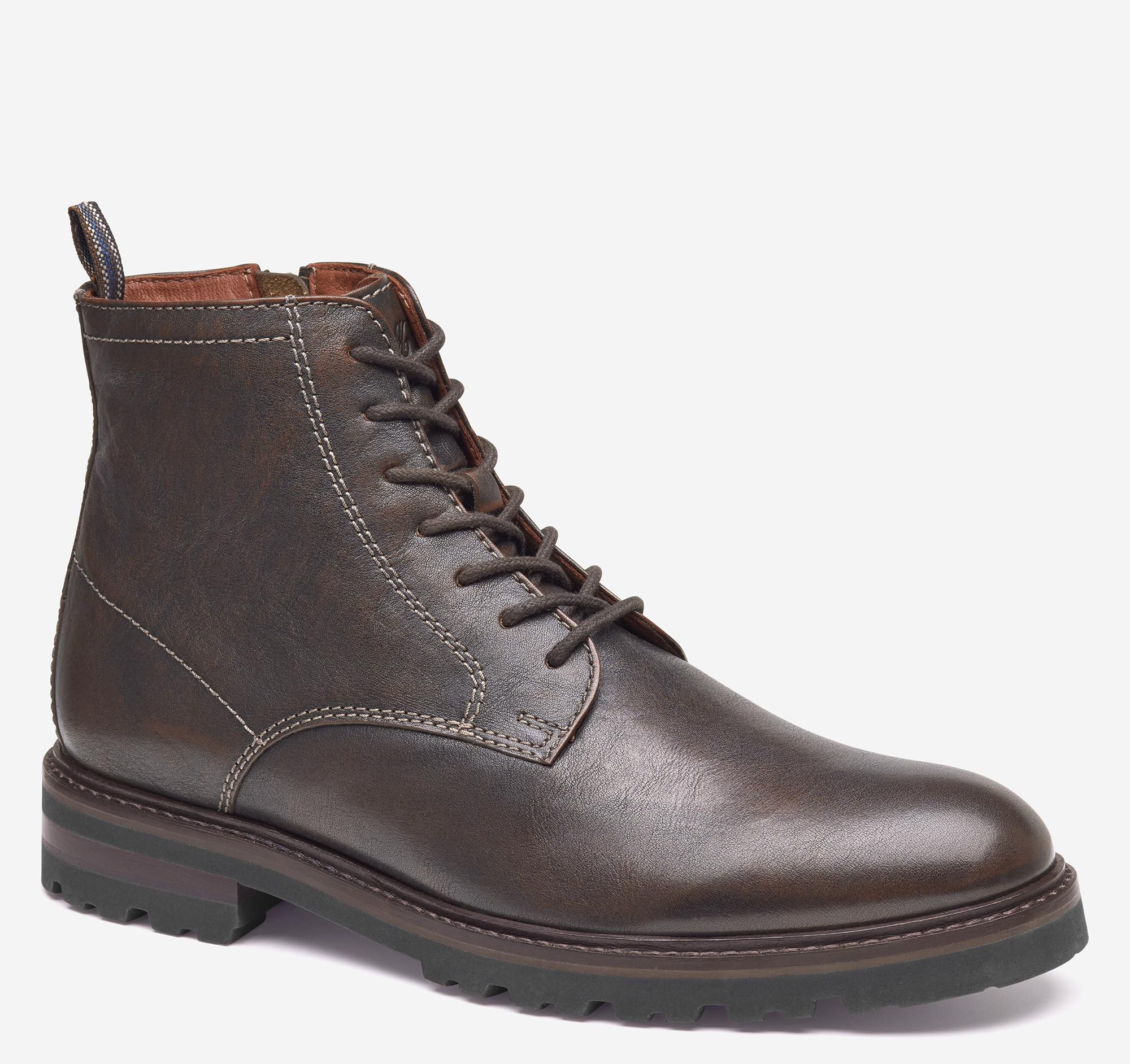 Johnston & Murphy Men's Britton Plain Toe Boot - Dark Brown Bomber Leather - Size 14 - M