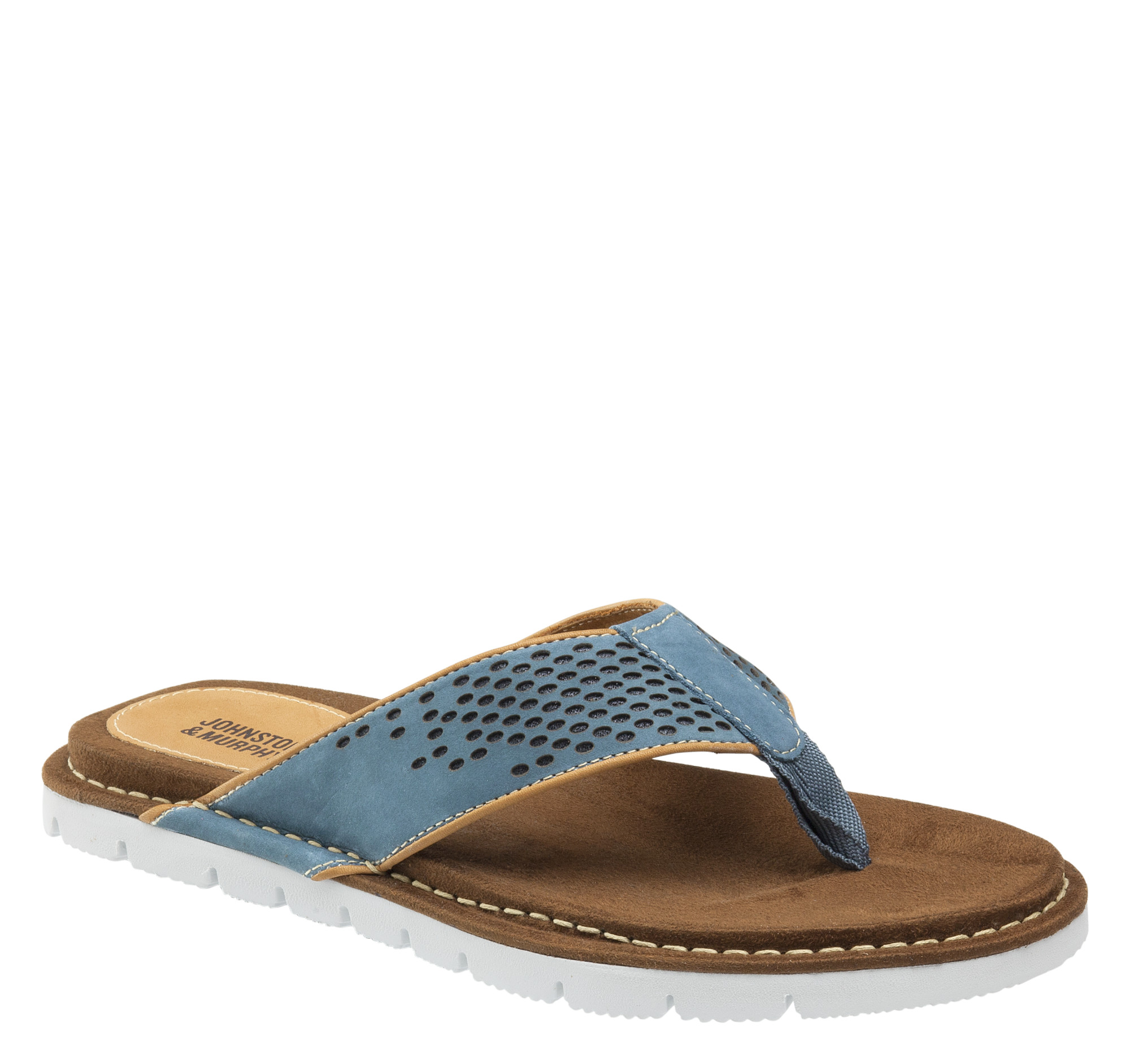 Johnston & Murphy Men's Prescott Thong - Denim Tumbled Nubuck