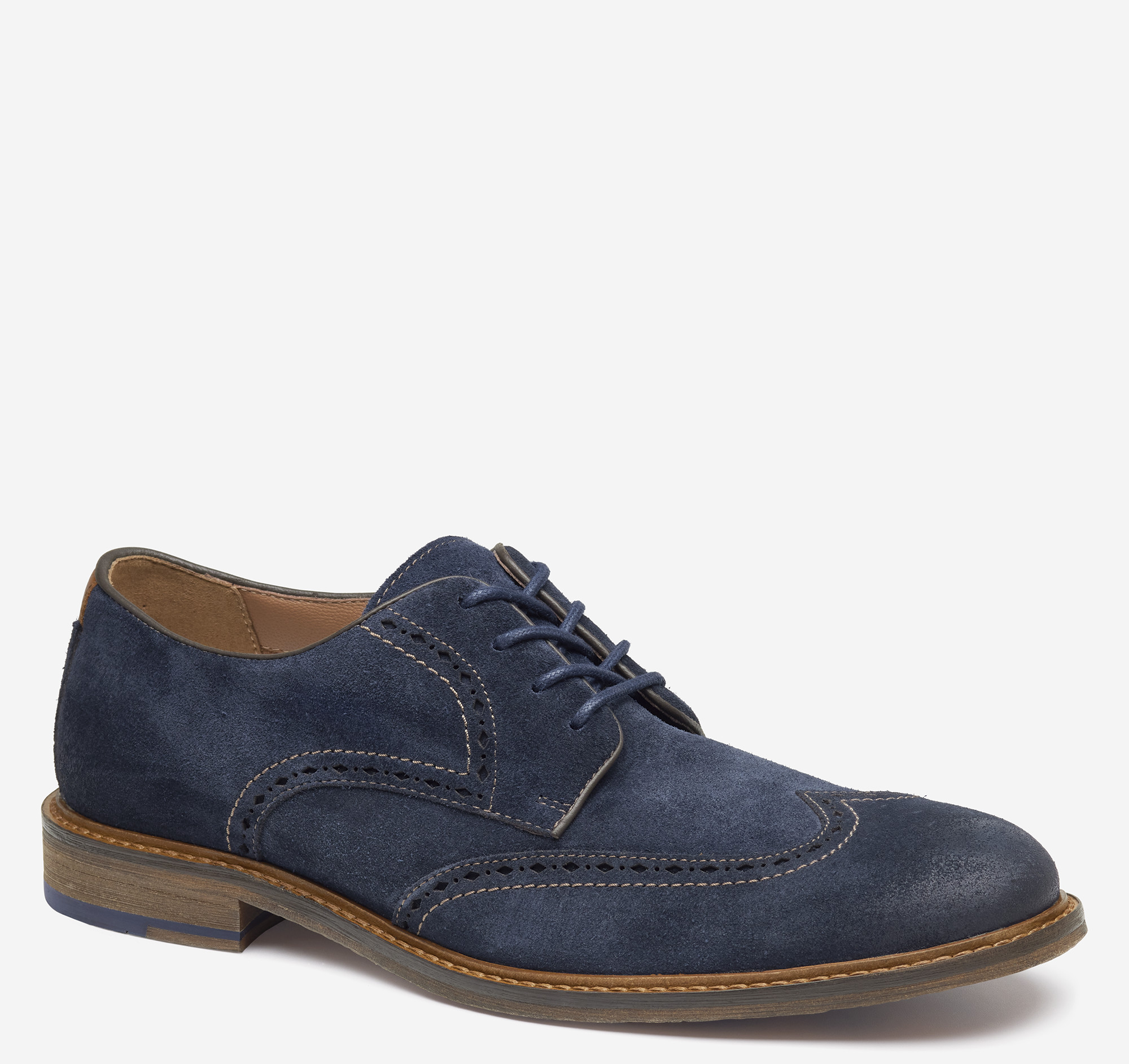 Johnston & Murphy Men's Ripley Wingtip - Navy Waxed Suede - Size 11 - M