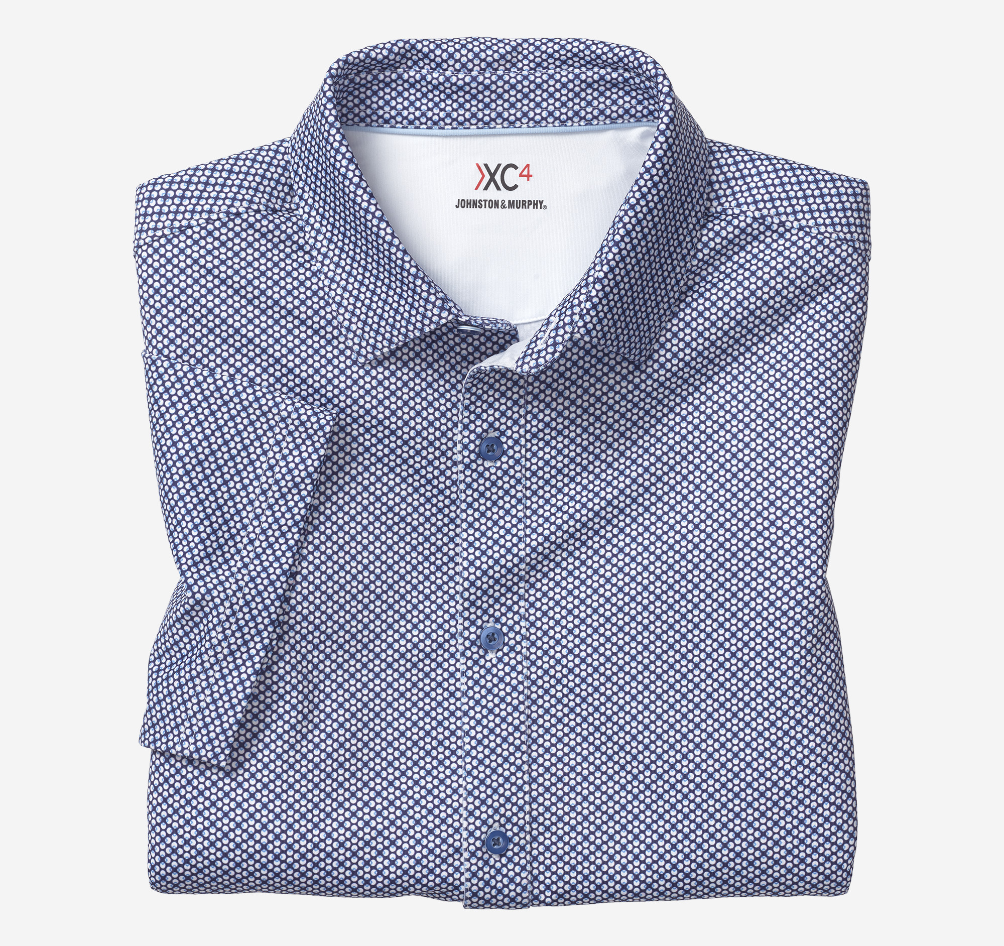 Image of Johnston & Murphy XC4 Performance Knit Button-Front Shirt