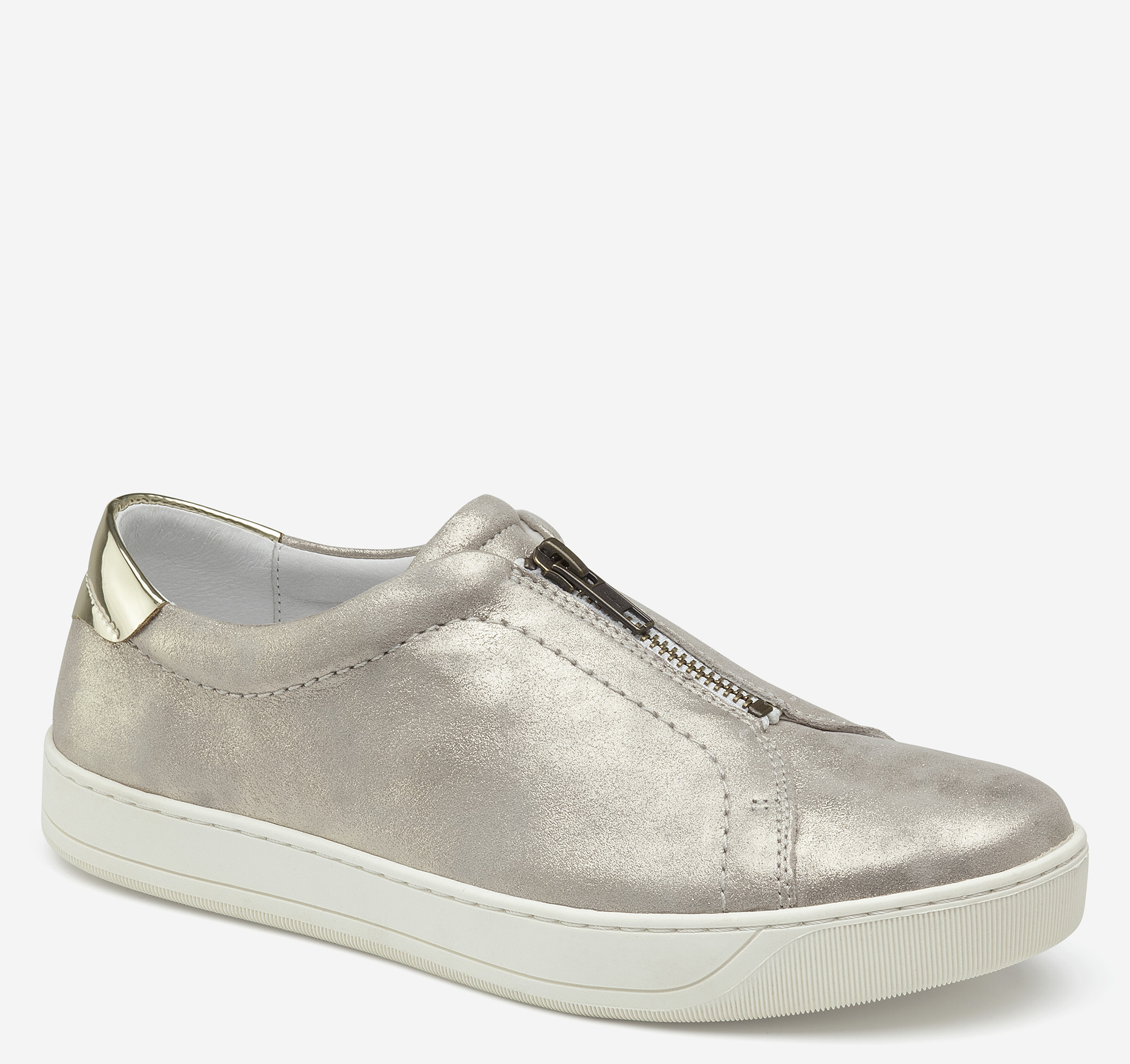 Johnston & Murphy Women's Emma - Ivory Metallic Suede