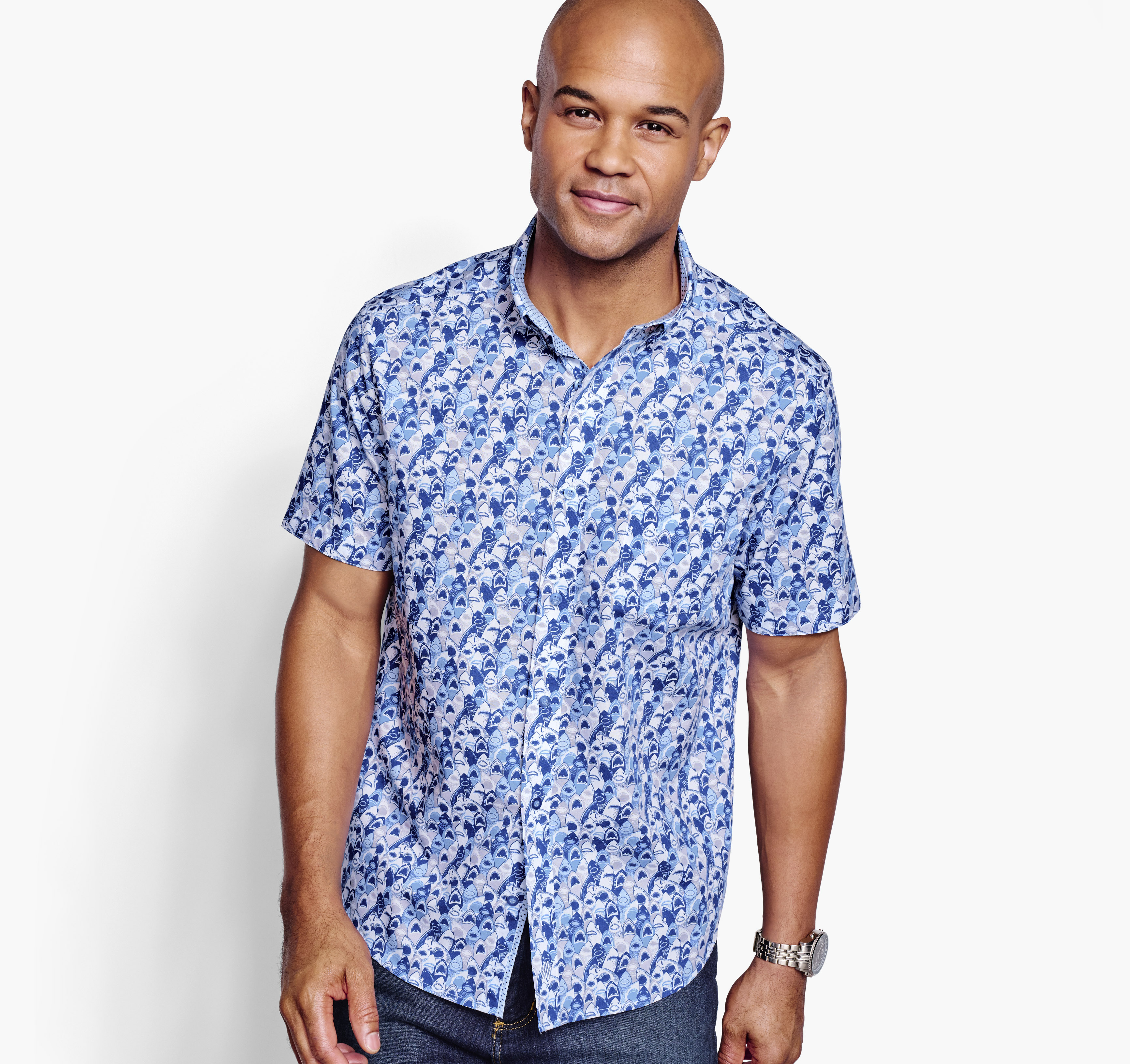 Printed Cotton Short-Sleeve Shirt image number null