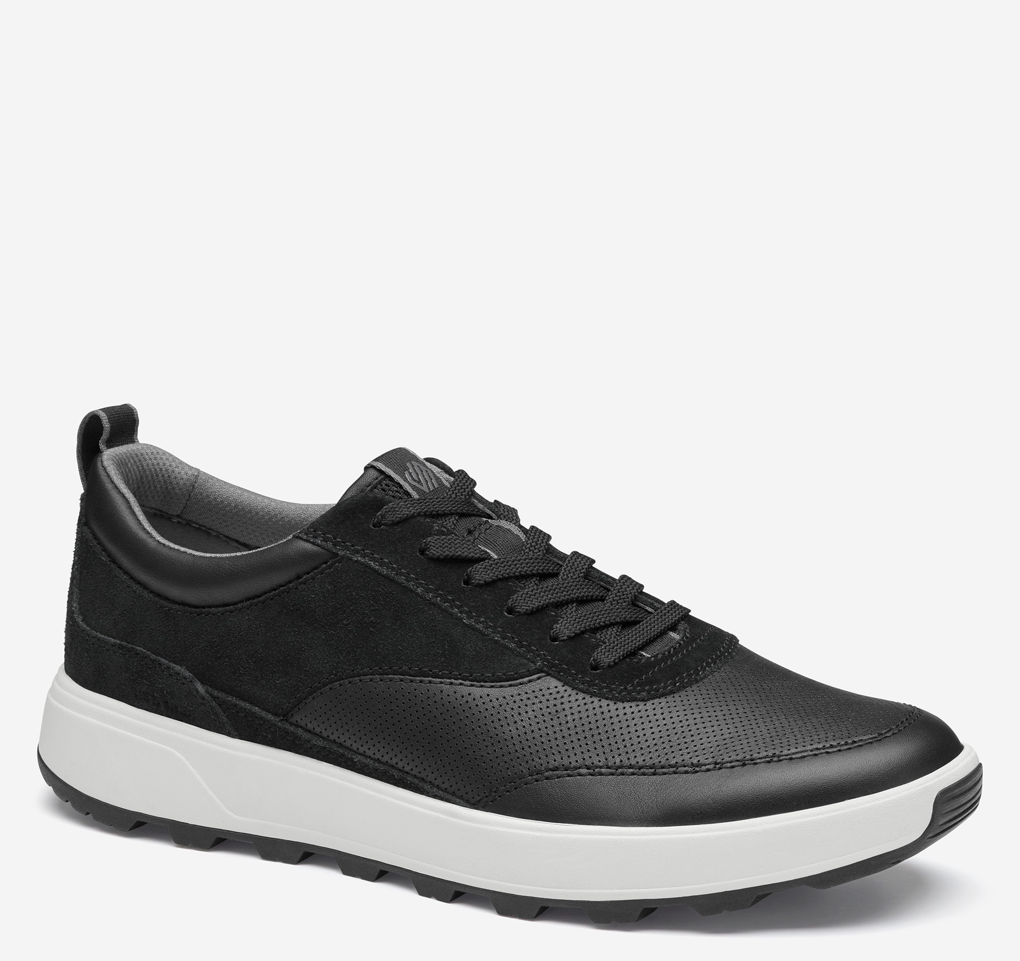 Johnston & Murphy Men's Lucas U-Throat - Black Full-Grain Leather/Suede - Size 9 - M