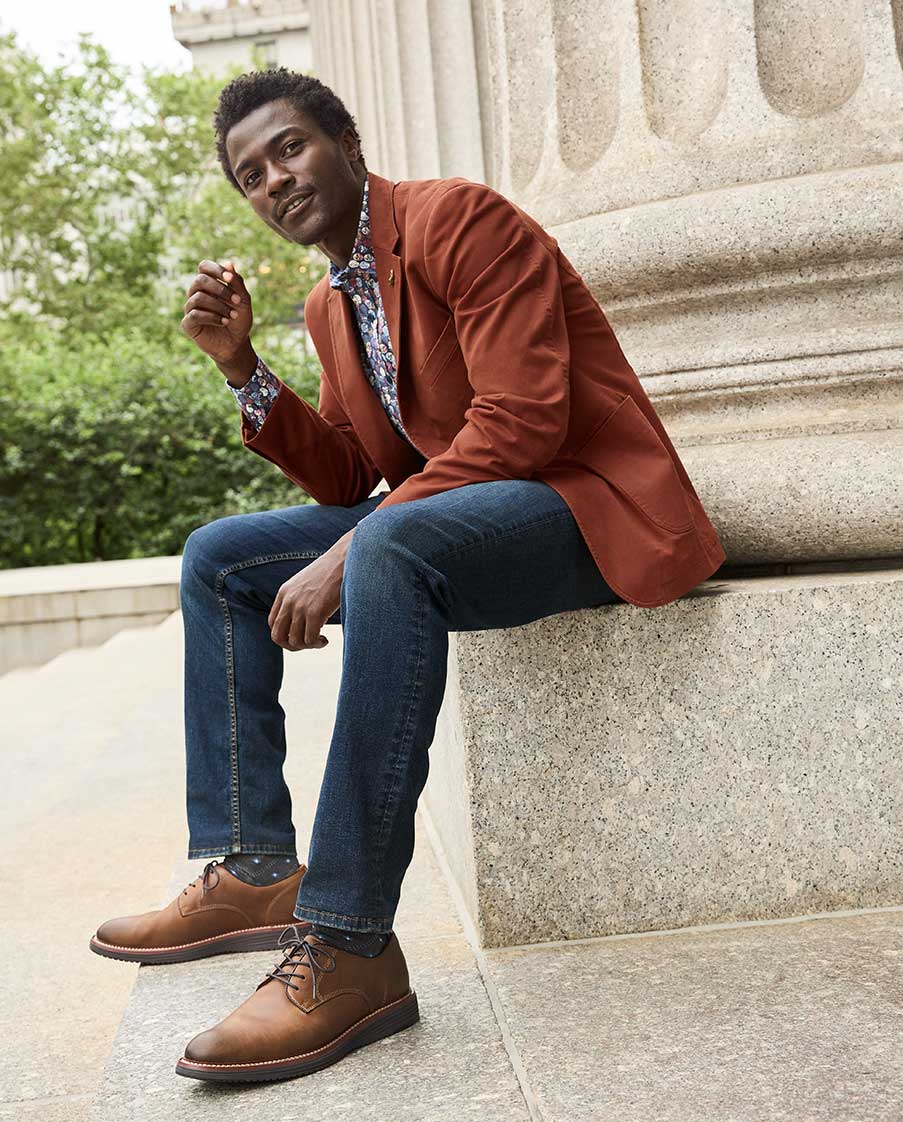 Scarpe Nere Uomo Eleganti Johnston & Murphy Upton Knit Wingtip In